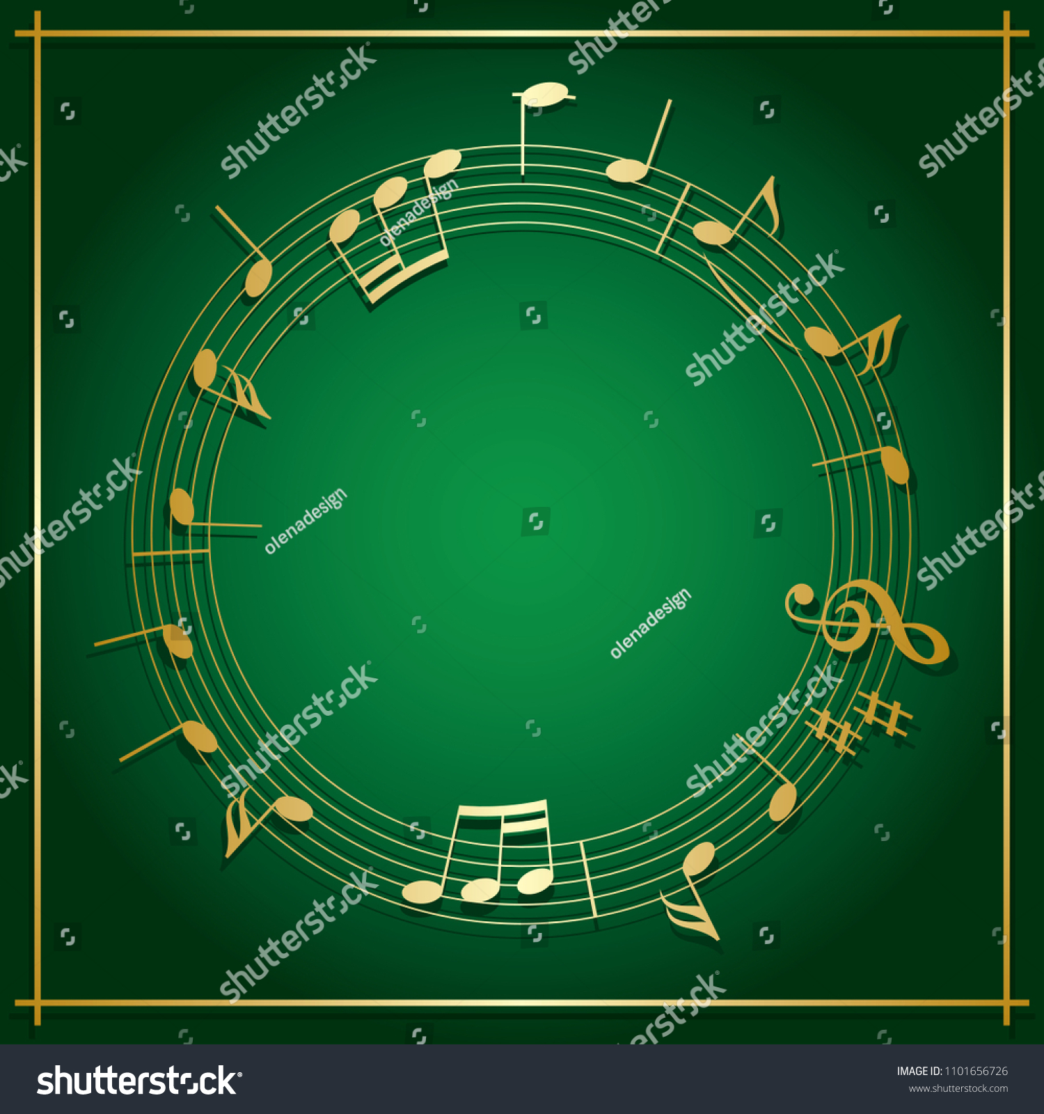 Emerald Green Vector Background Round Music Stock Vector (Royalty Free ...