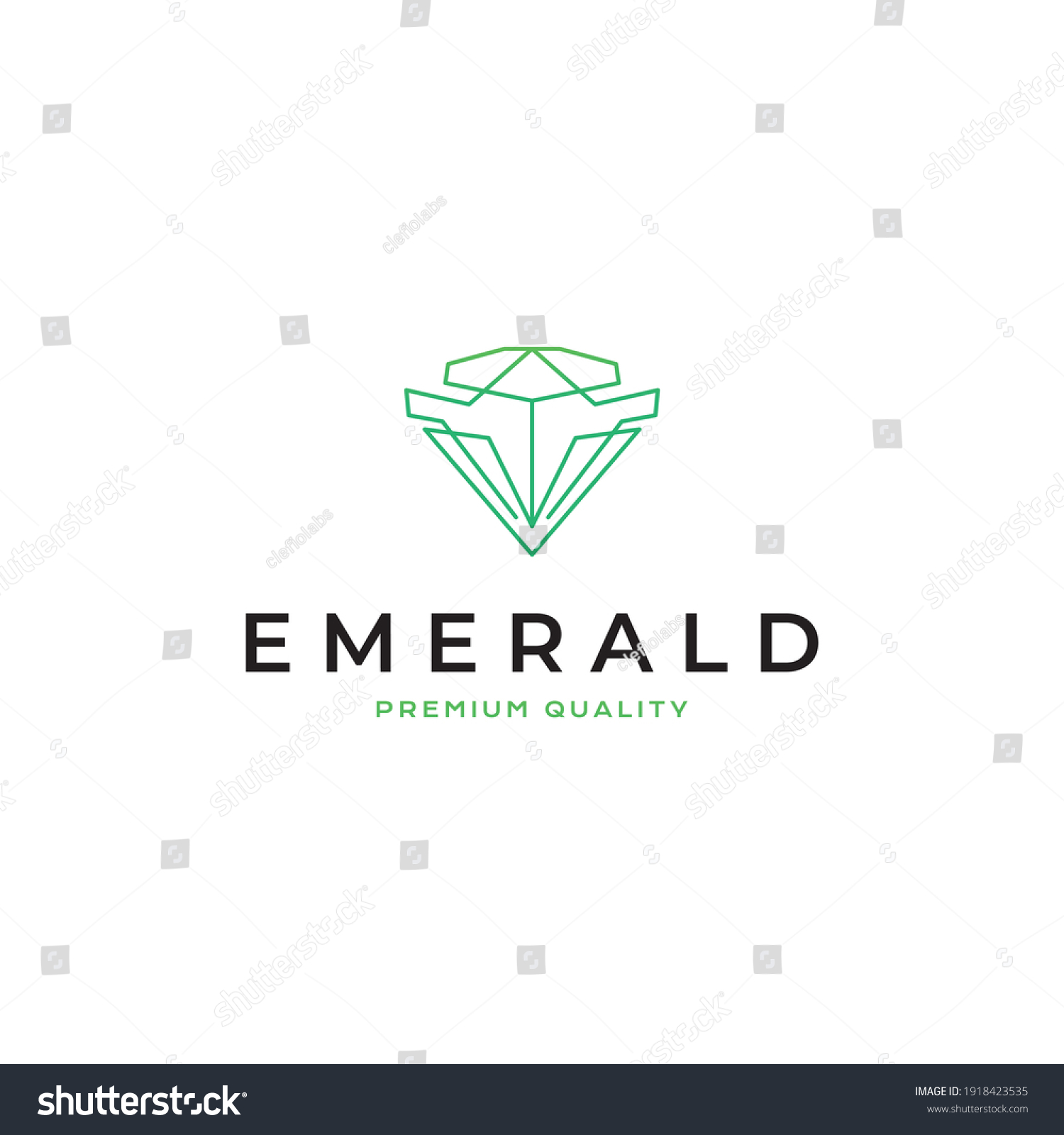 Emerald Logo Vector Icon Illustration Line Stock Vector (Royalty Free ...