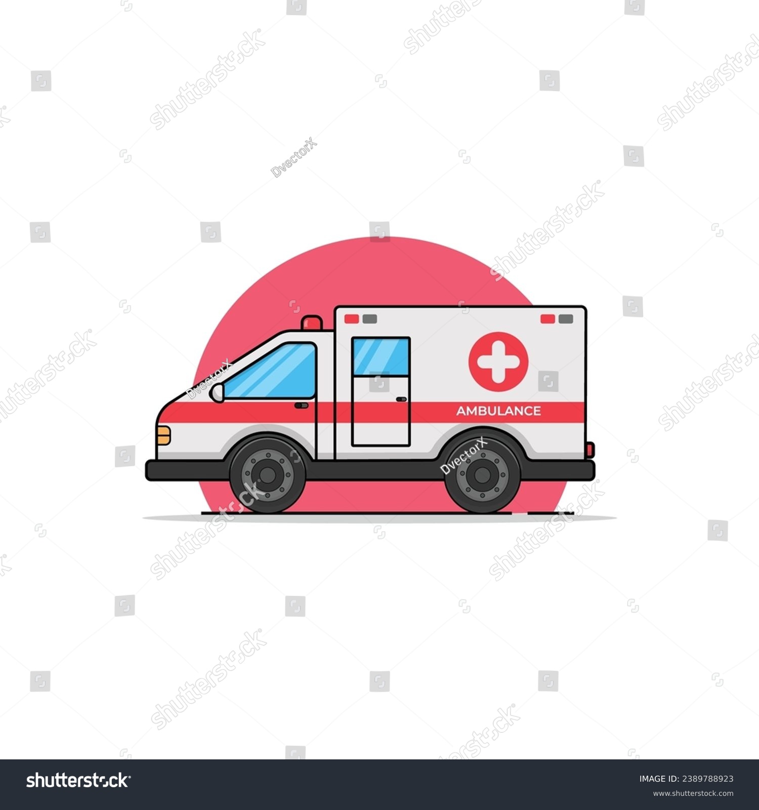 SVG of Emergency Ambulance Cartoon Vector Illustration. Car Transportation Icon Concept Isolated Vector. Flat Design svg