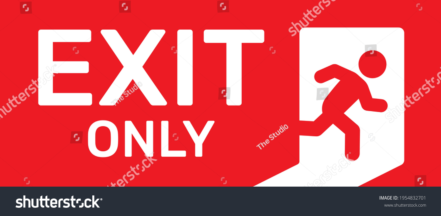 Emergency Exit Only Safety Signs Stickers Stock Vector (Royalty Free ...