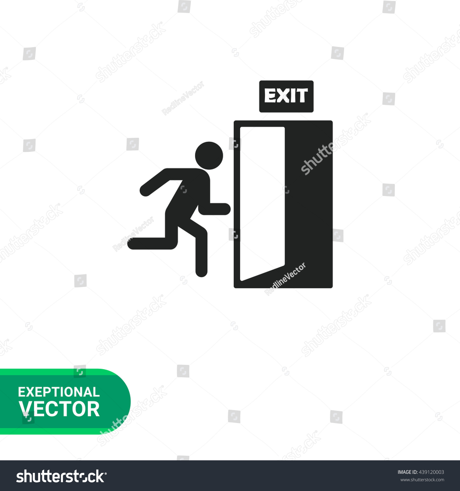 Emergency Exit Sign Stock Vector 439120003 - Shutterstock