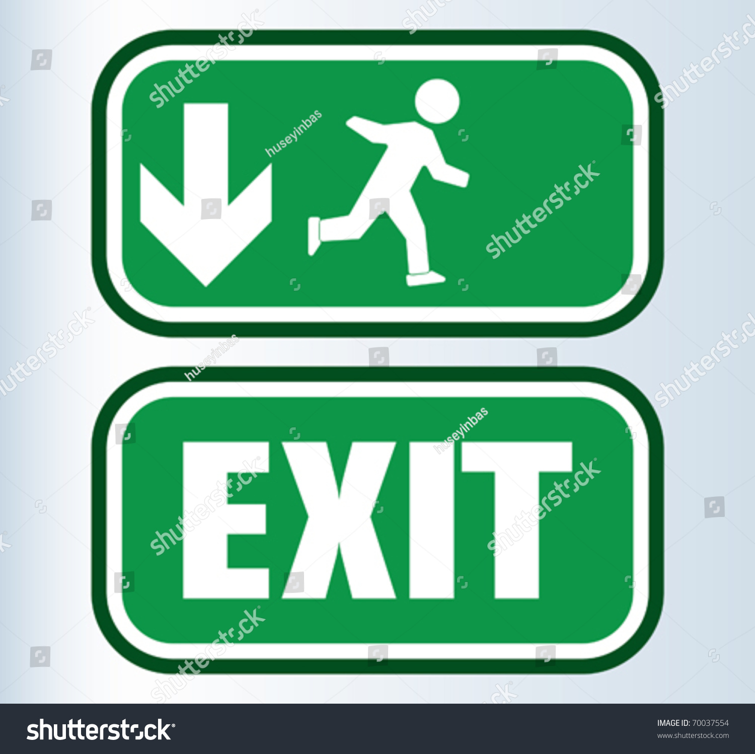 Emergency Exit Sign Stock Vector Illustration 70037554 : Shutterstock