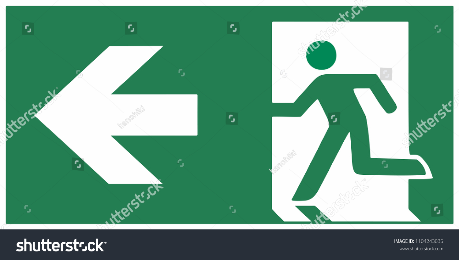 Emergency Exit Sign Left Emergeny Exit Stock Vector (Royalty Free ...