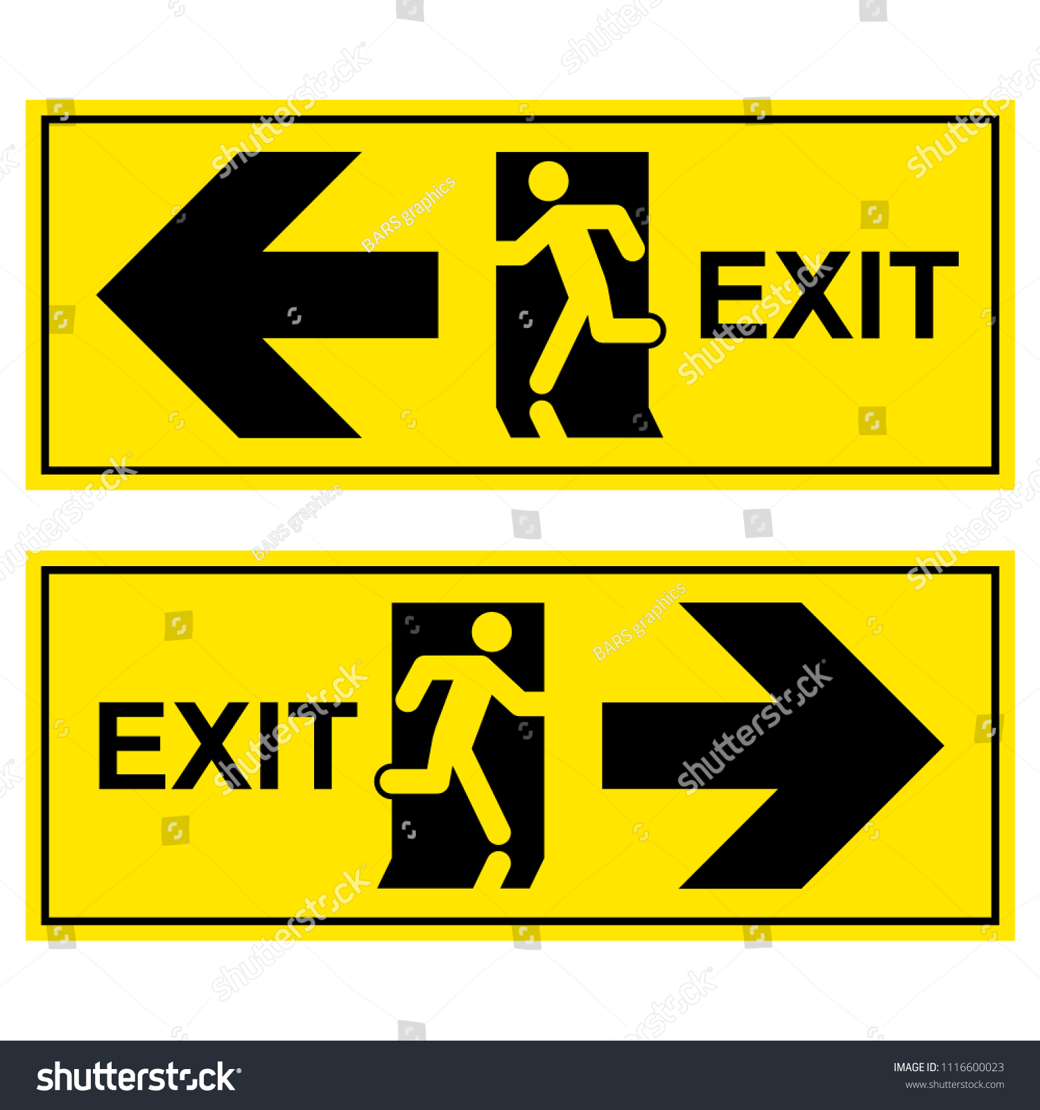 Emergency Exit Signs Set Man Running Stock Vector Royalty Free 1116600023 Shutterstock 2487