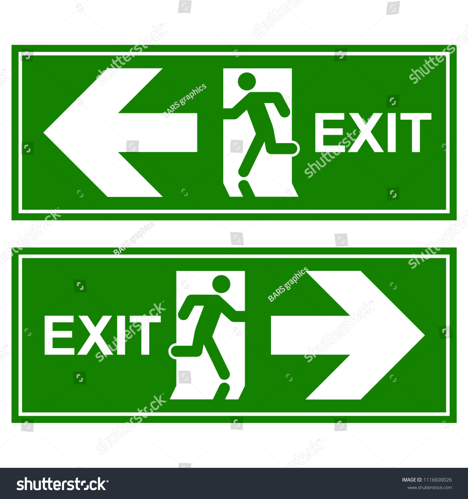 Emergency Exit Signs Set Man Running Stock Vector (Royalty Free) 1116600026