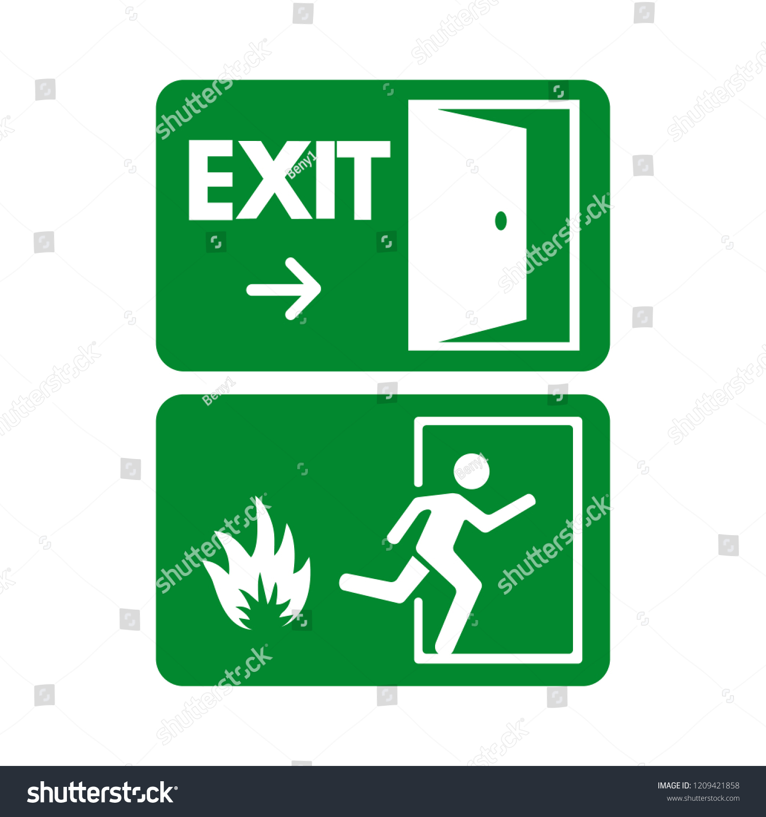 Emergency Fire Exit Door Stock Vector Royalty Free 1209421858