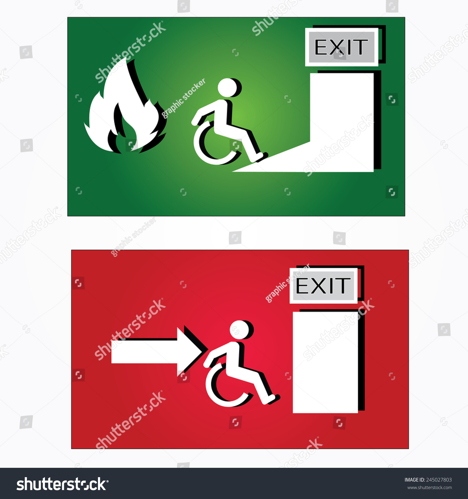 Emergency Fire Exit Door Exit Doorexit Stock Vector Royalty Free 245027803