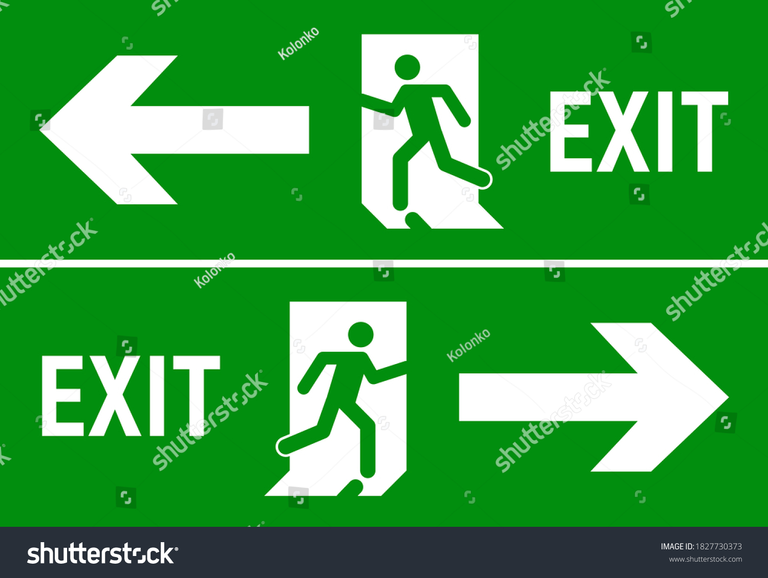 Emergency Fire Exit Sign Evacuation Fire Stock Vector (Royalty Free ...