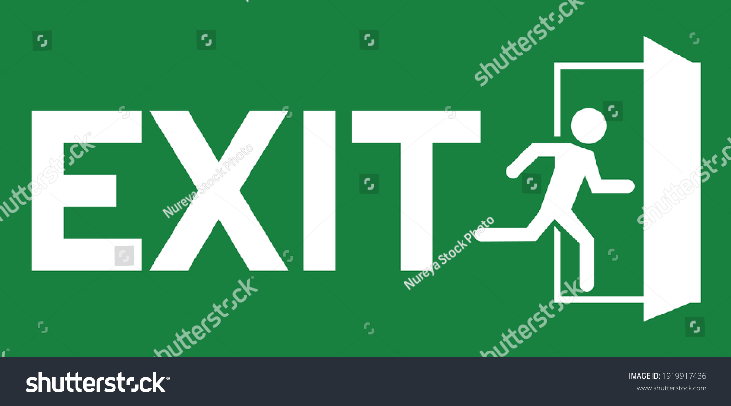 Emergency Fire Exit Sign Running Man Stock Vector (royalty Free 