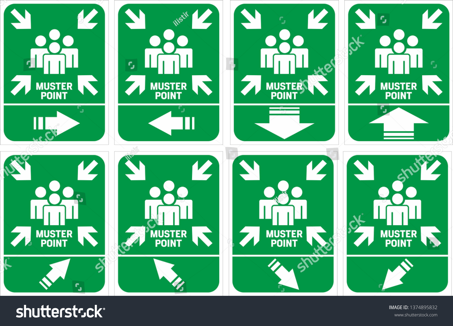 Emergency Muster Point: เวกเตอร์สต็อก (ปลอดค่าลิขสิทธิ์) 1374895832