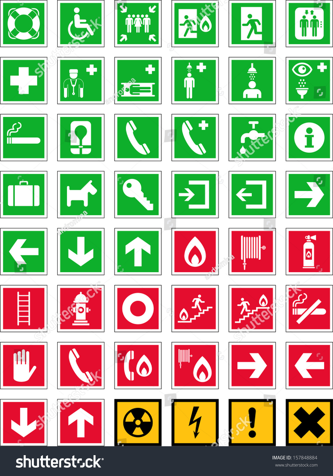 Emergency Signs Stock Vector 157848884 - Shutterstock