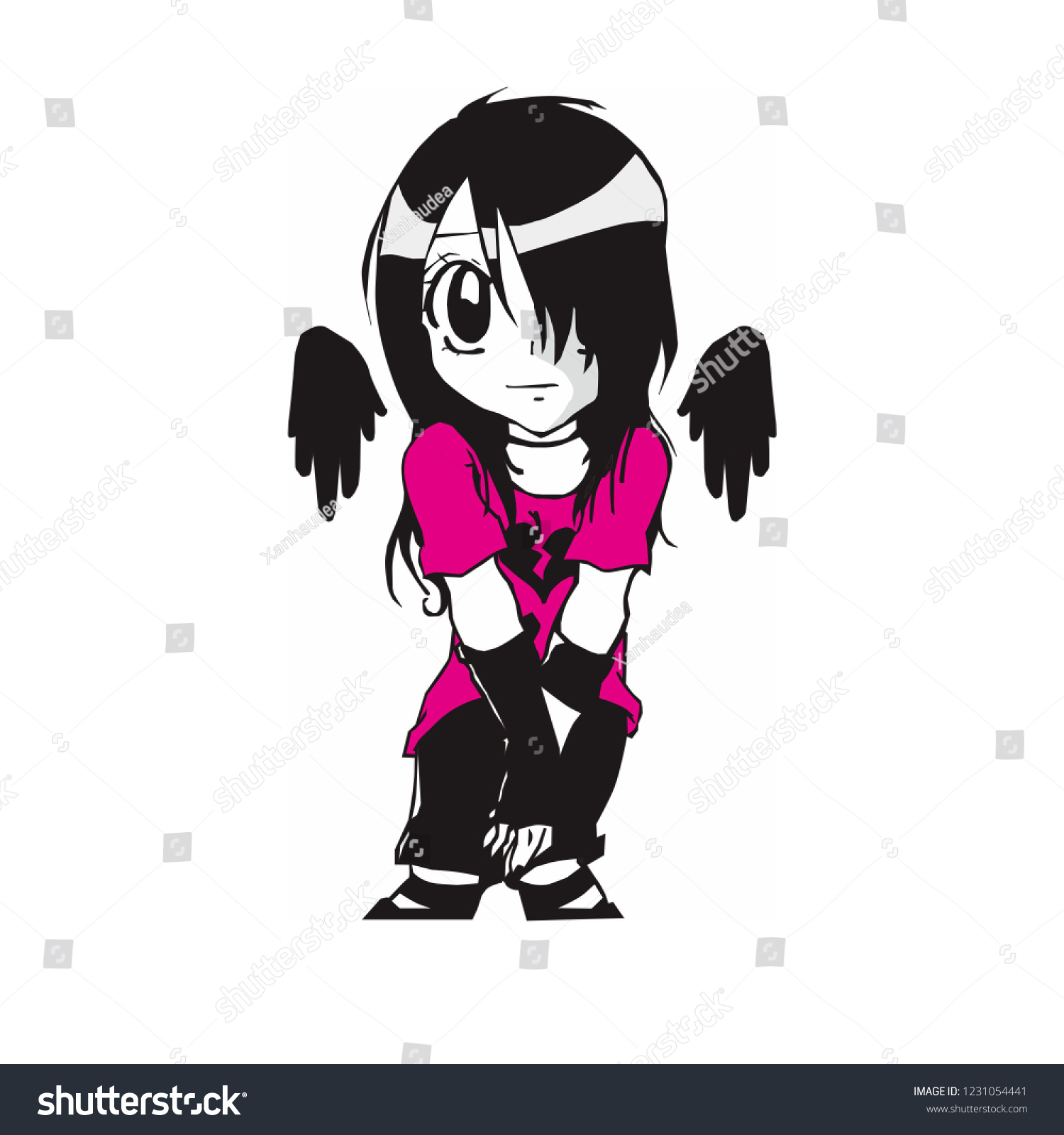 Emo Girl Vector The Arts Beauty Fashion Stock Image