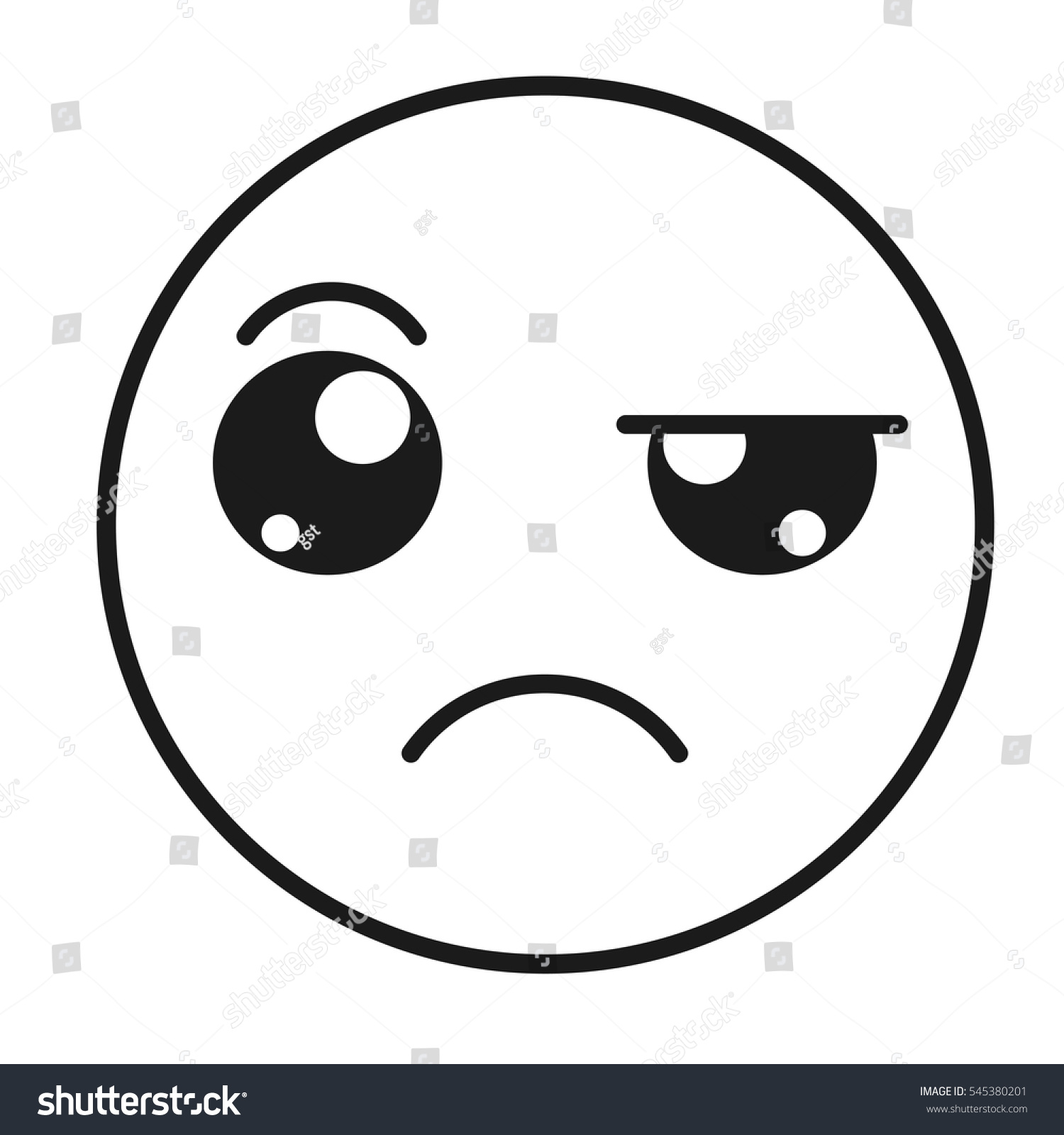 Emogy Face Kawaii Style Vector Illustration Stock Vector (Royalty Free ...