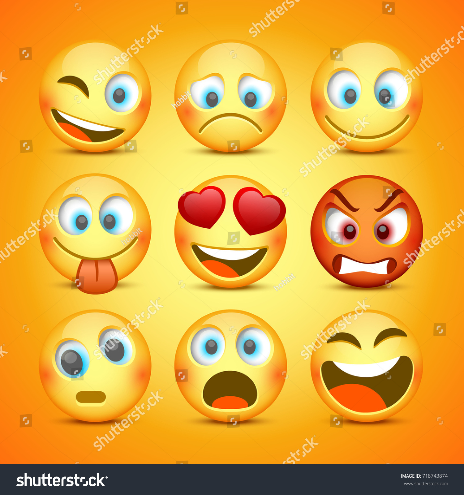 Emoji Sad Icon Set Vector Illustration Stock Vector (Royalty Free ...