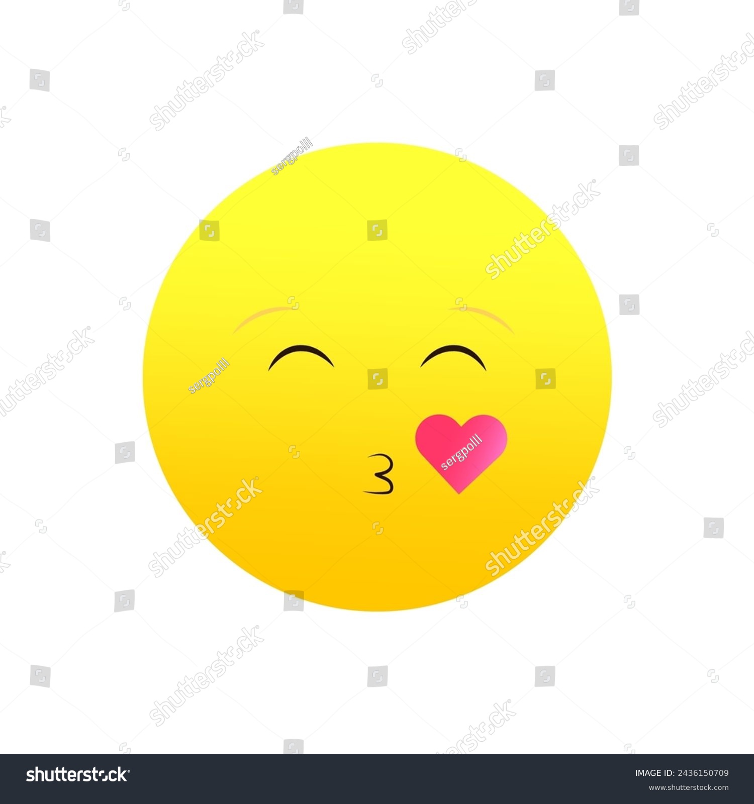 SVG of Emoji blowing heart kiss. Love emoticon flirty. Romantic tender symbol. Vector illustration. EPS 10. svg