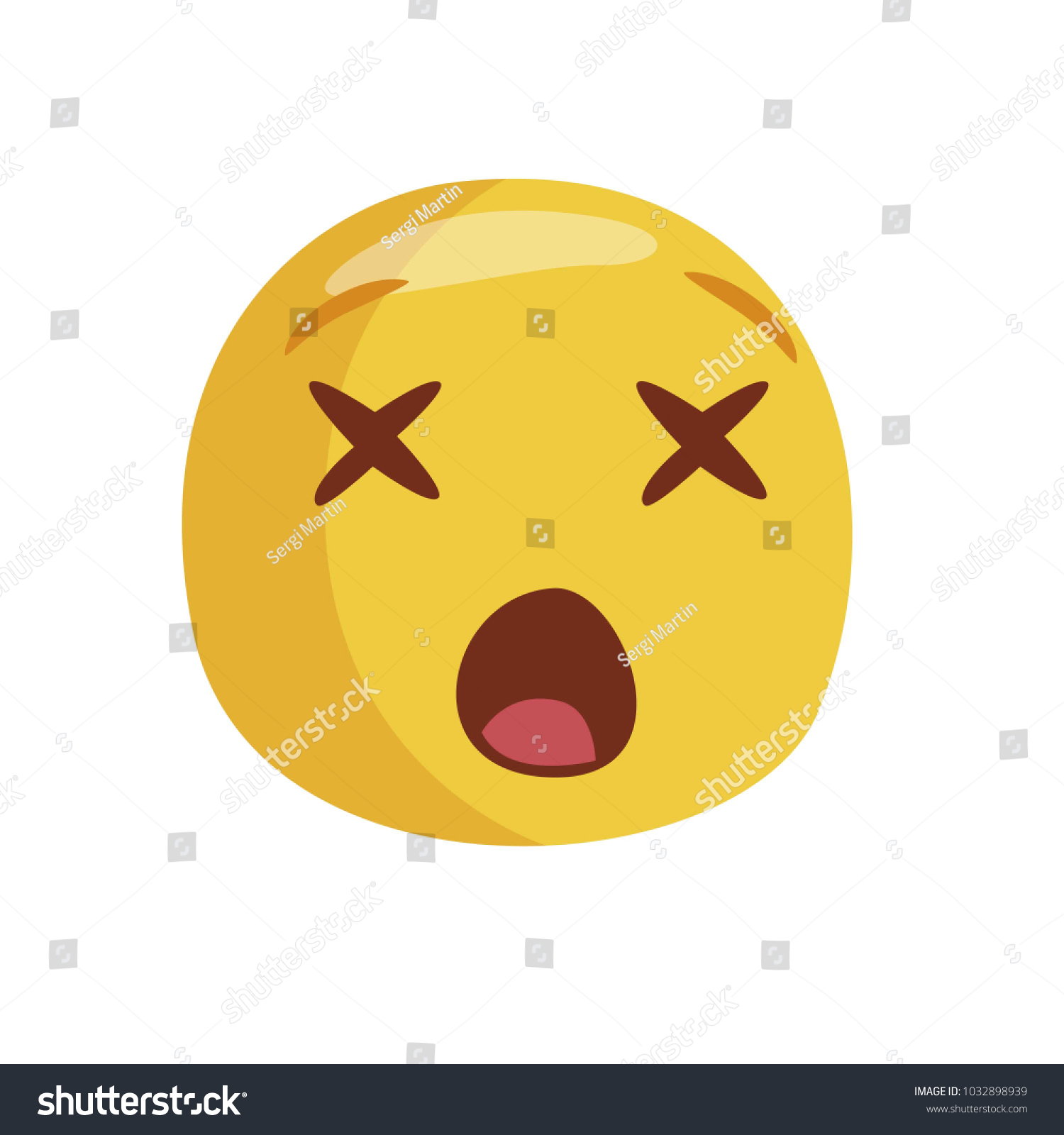 Emoji Dizzy Isolated Vector Illustration Flat Stock Vector (royalty 