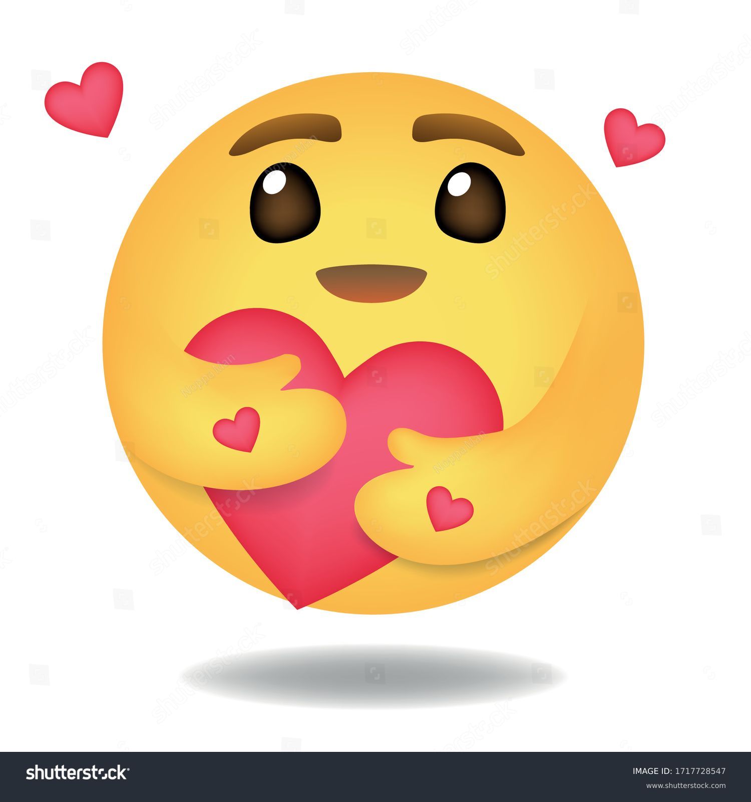 SVG of Emoji, Emoticon vector, Round Yellow cartoon hugging heart love design for use in chat, email, massage and comment. svg