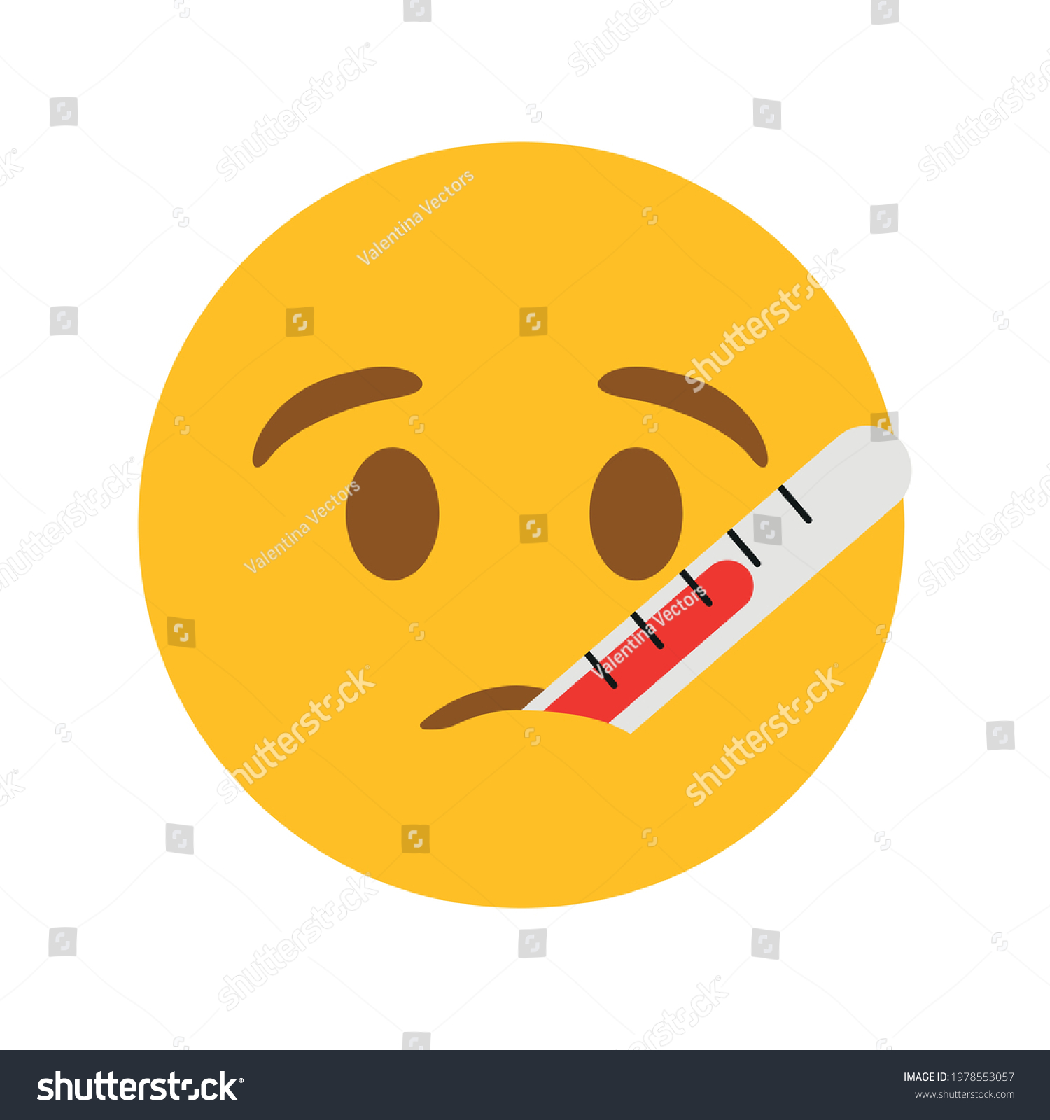 Emoji Face Fever Thermometer Vector Stock Vector (Royalty Free ...