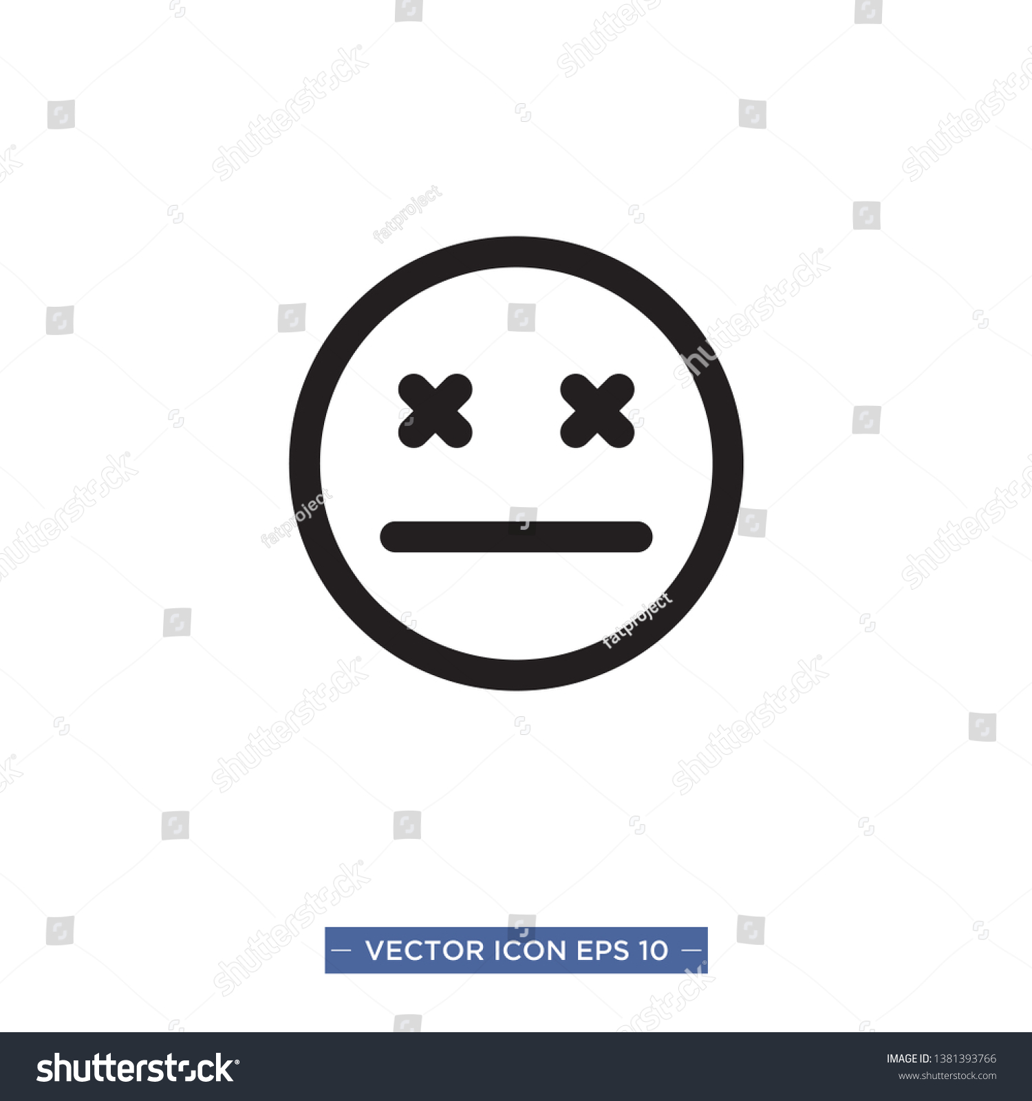 Emoji Faces Simple Icons Template Stock Vector (Royalty Free) 1381393766