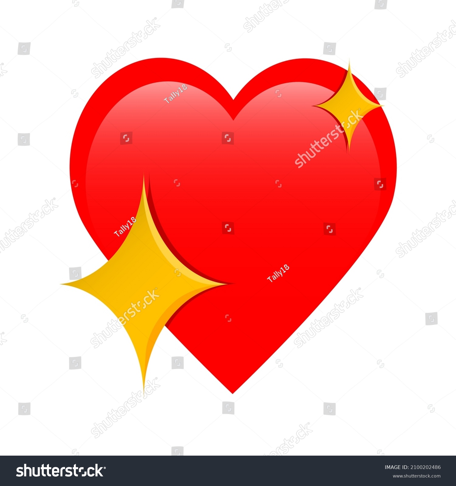 Emoji Heartsimple Heart Icon Stars Heartsparkling Stock Vector (Royalty ...