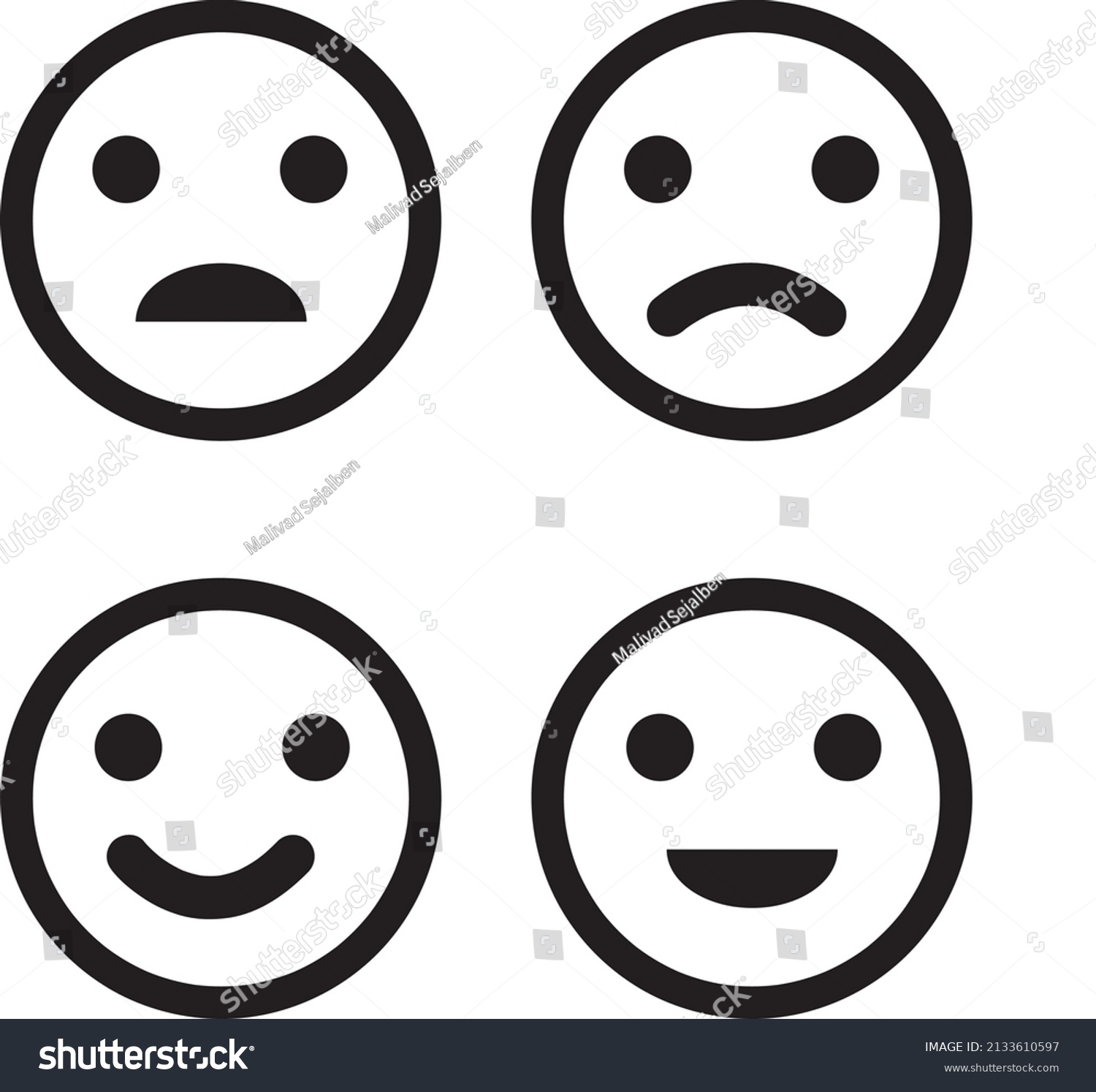 Emoji Icon Set Satisfaction Level Simple Stock Vector (Royalty Free ...