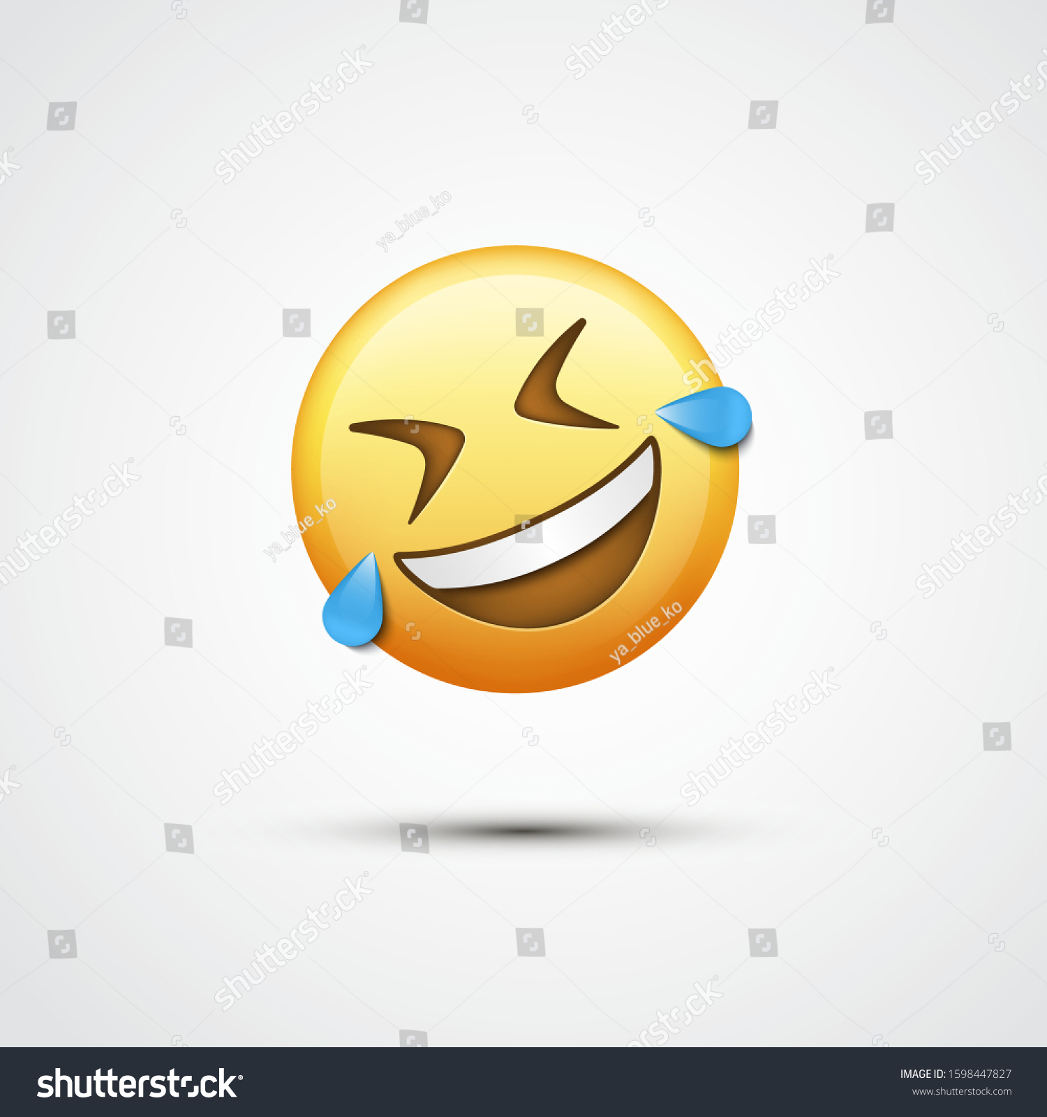 Emoji Lol Emoticon Laughing Wiping Tears Stock Vector (Royalty Free