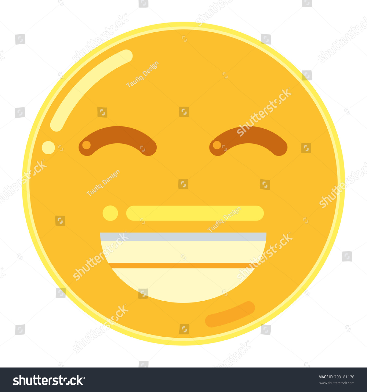 Emoji Smiley Face Flat Design Icon Stock Vector (Royalty Free) 703181176