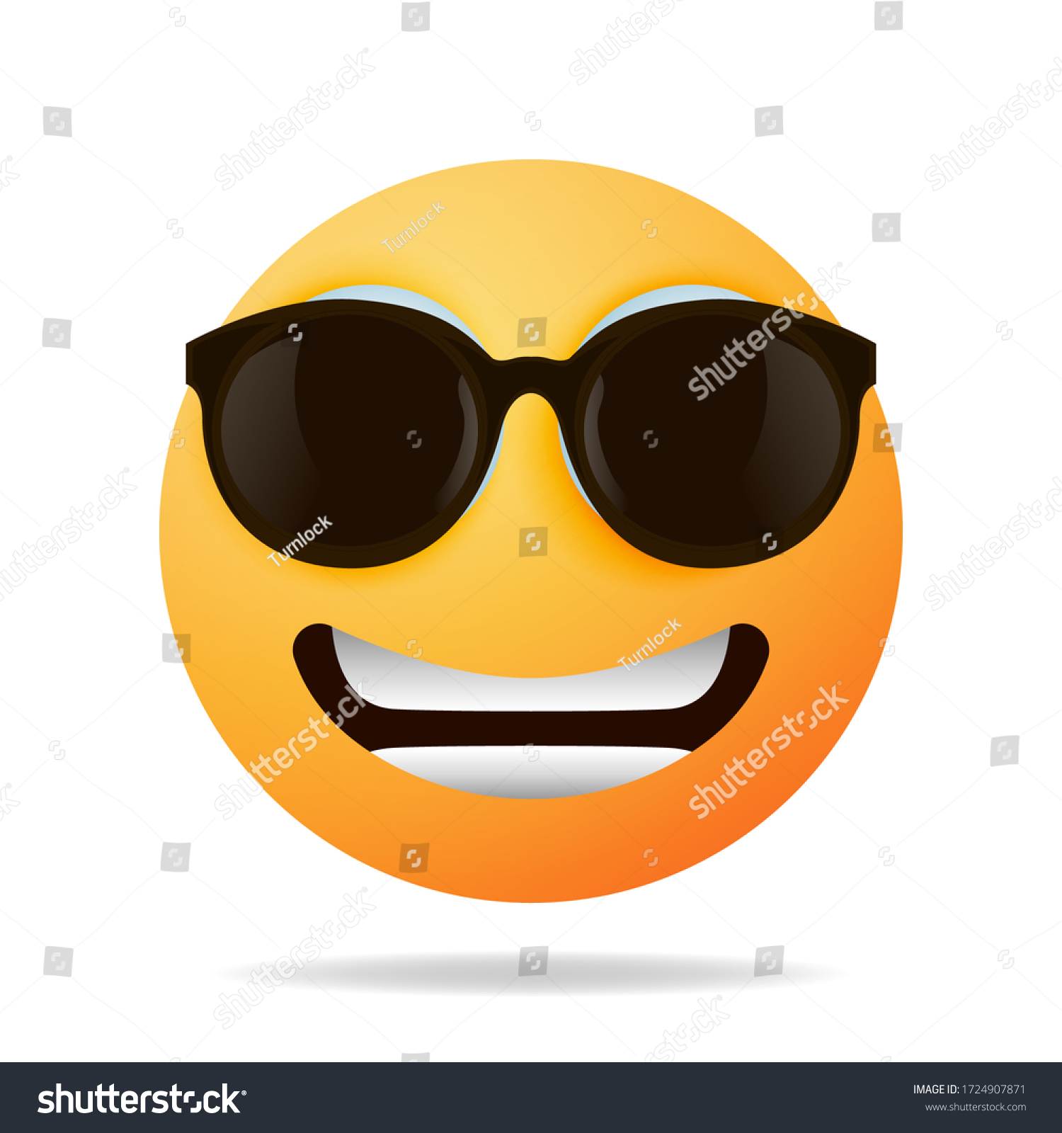 Emoji Smile Yellow Face Wide Smile Stock Vector (Royalty Free ...