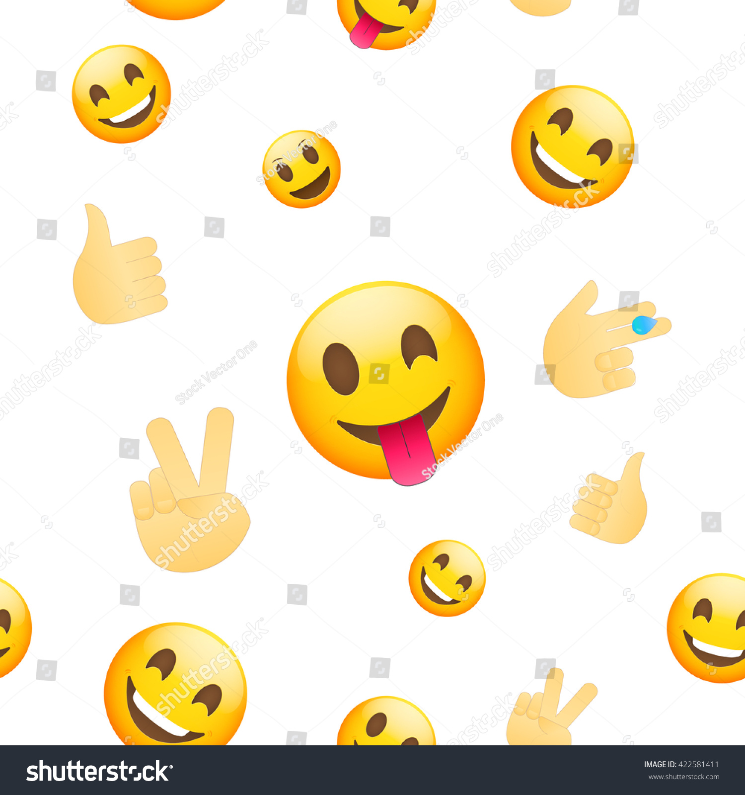 Emoji Wallpaper Emoticons Seamless Pattern Emoji Stock Vector