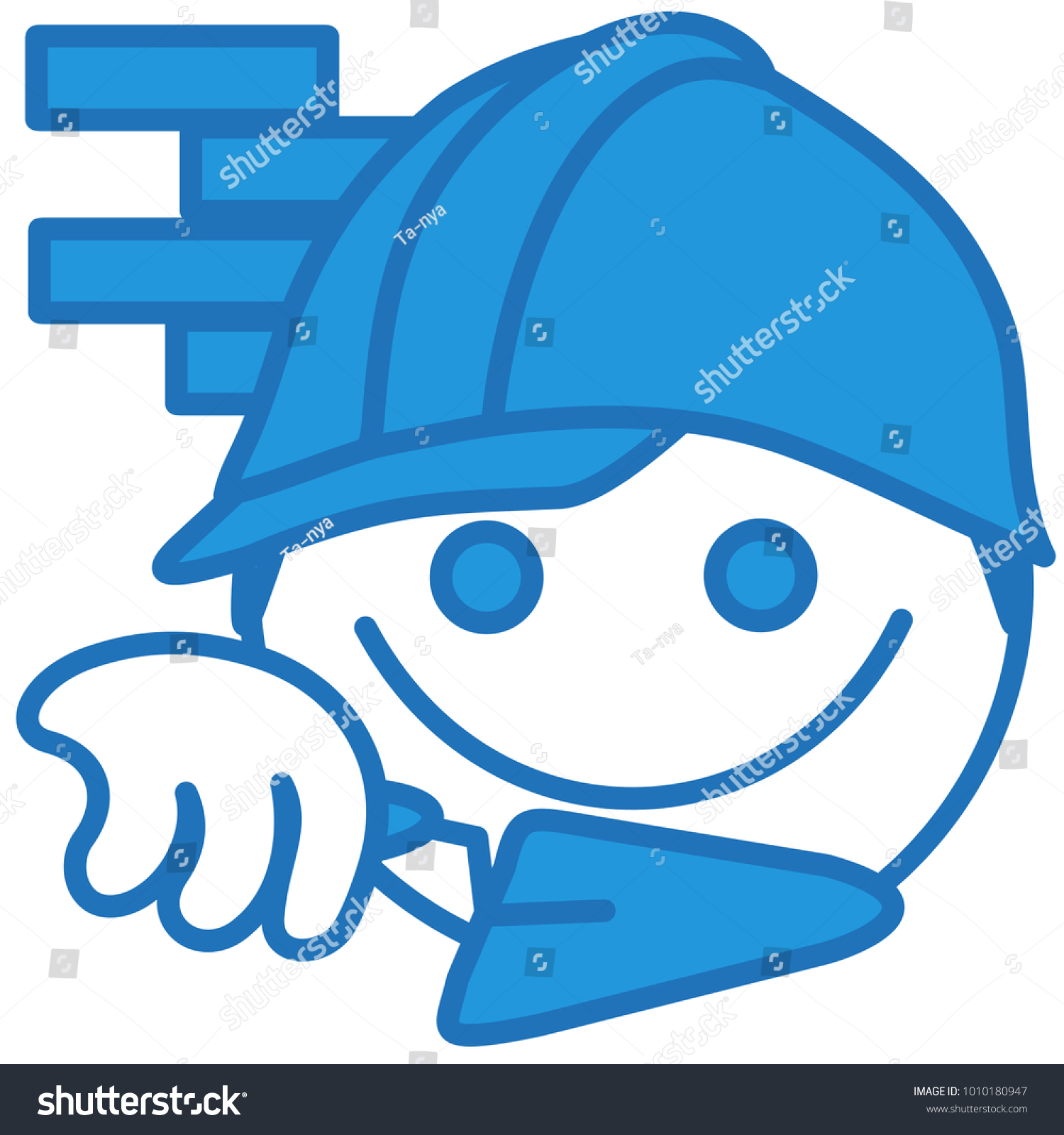 Emoji Builder Working Construction Site Front Stock Vector