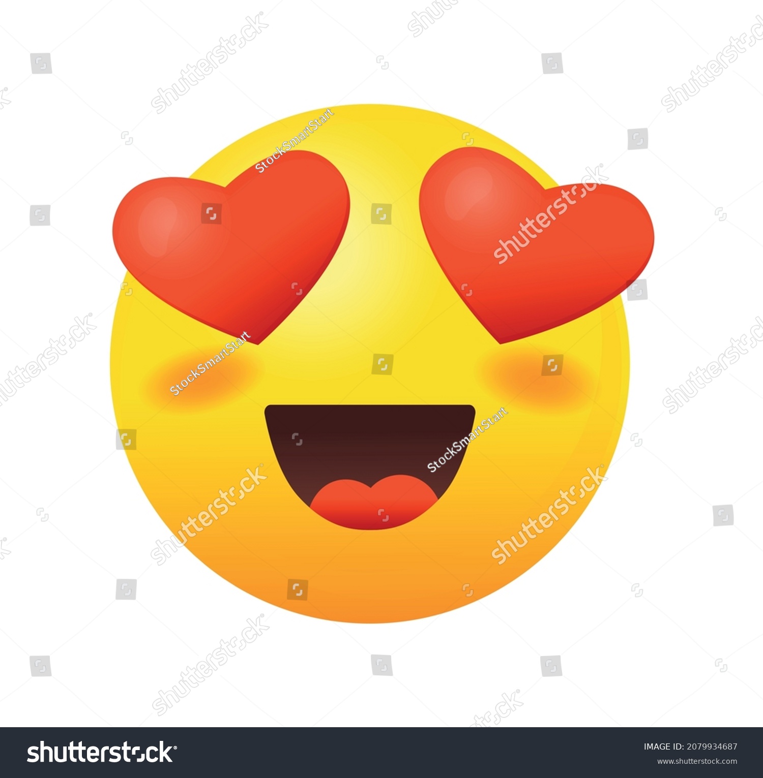 Emoji Heart Eyes Romantico Emoticons Love Stock Vector (Royalty Free ...