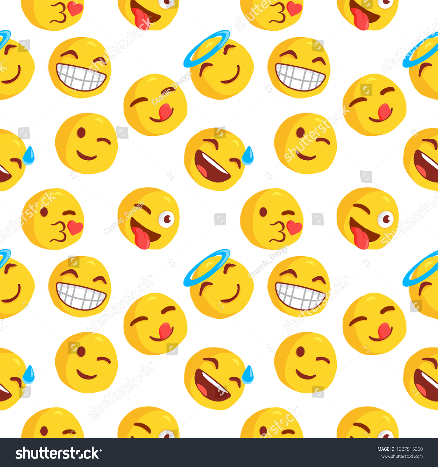 Stock Vektor Emoticon Emoji Pattern Emoji Vector Illustration Bez Autorsk Ch Poplatk