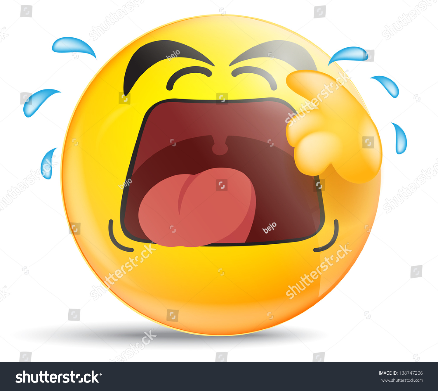 Emoticon Crying Out Loud Stock Vector 138747206 - Shutterstock