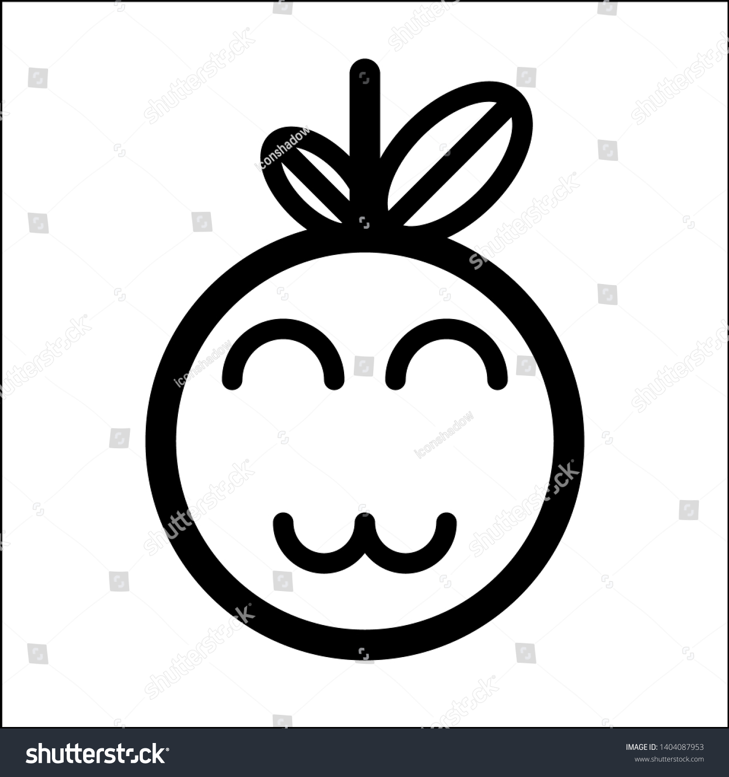 Emoticon Cute Thin Line Smile Emoticons Stock Vector (royalty Free 