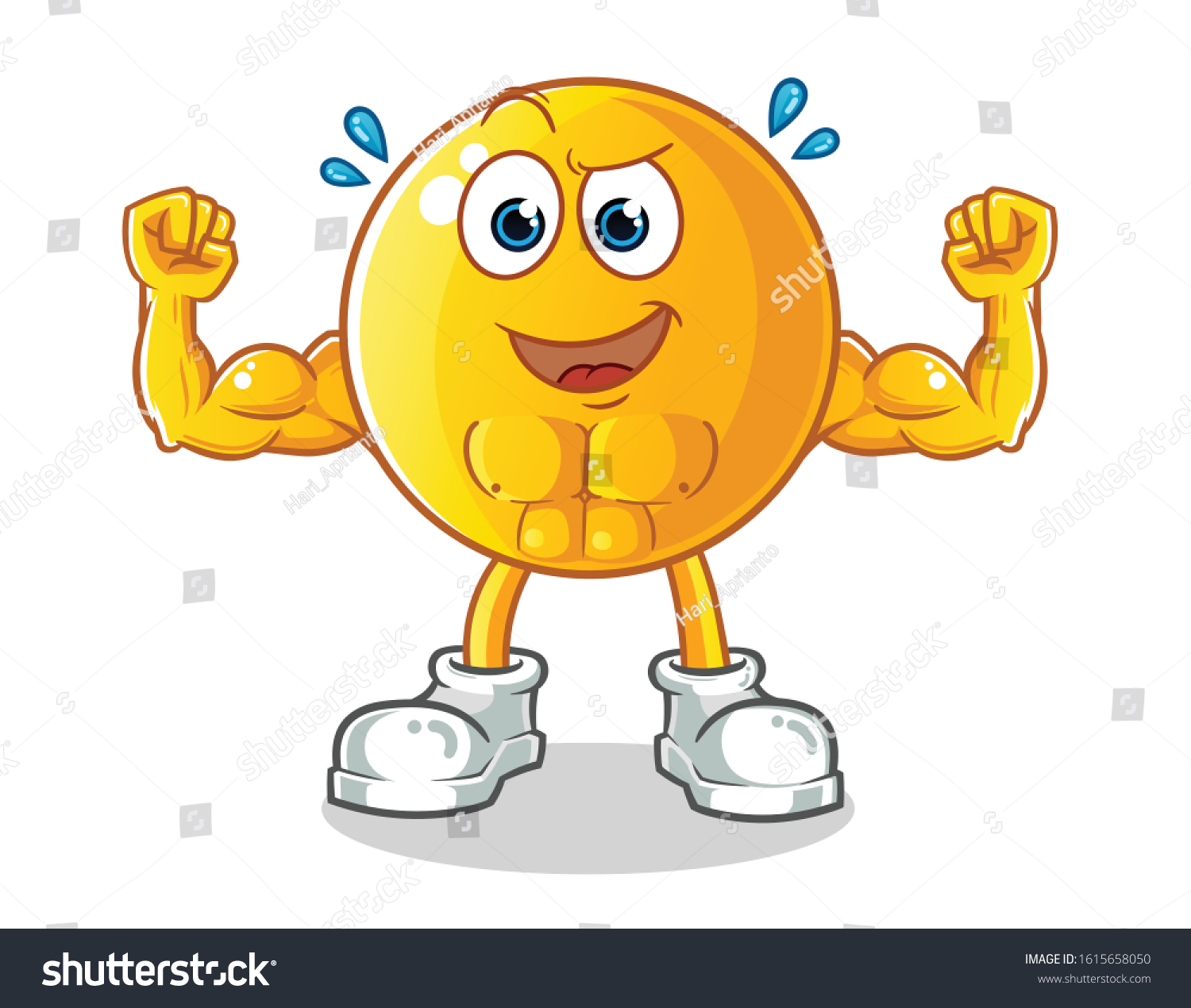 Emoticon Emoji Strong Muscle Bodybuilder Cartoon Stock Vektorgrafik Lizenzfrei 1615658050 5205