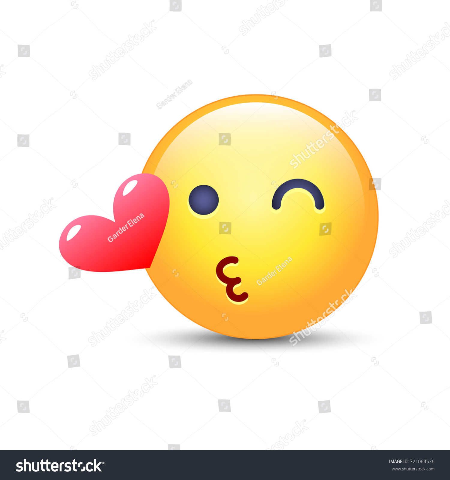 Emoticon Face Throwing Kiss Winking Smiley Stock Vector (Royalty Free ...