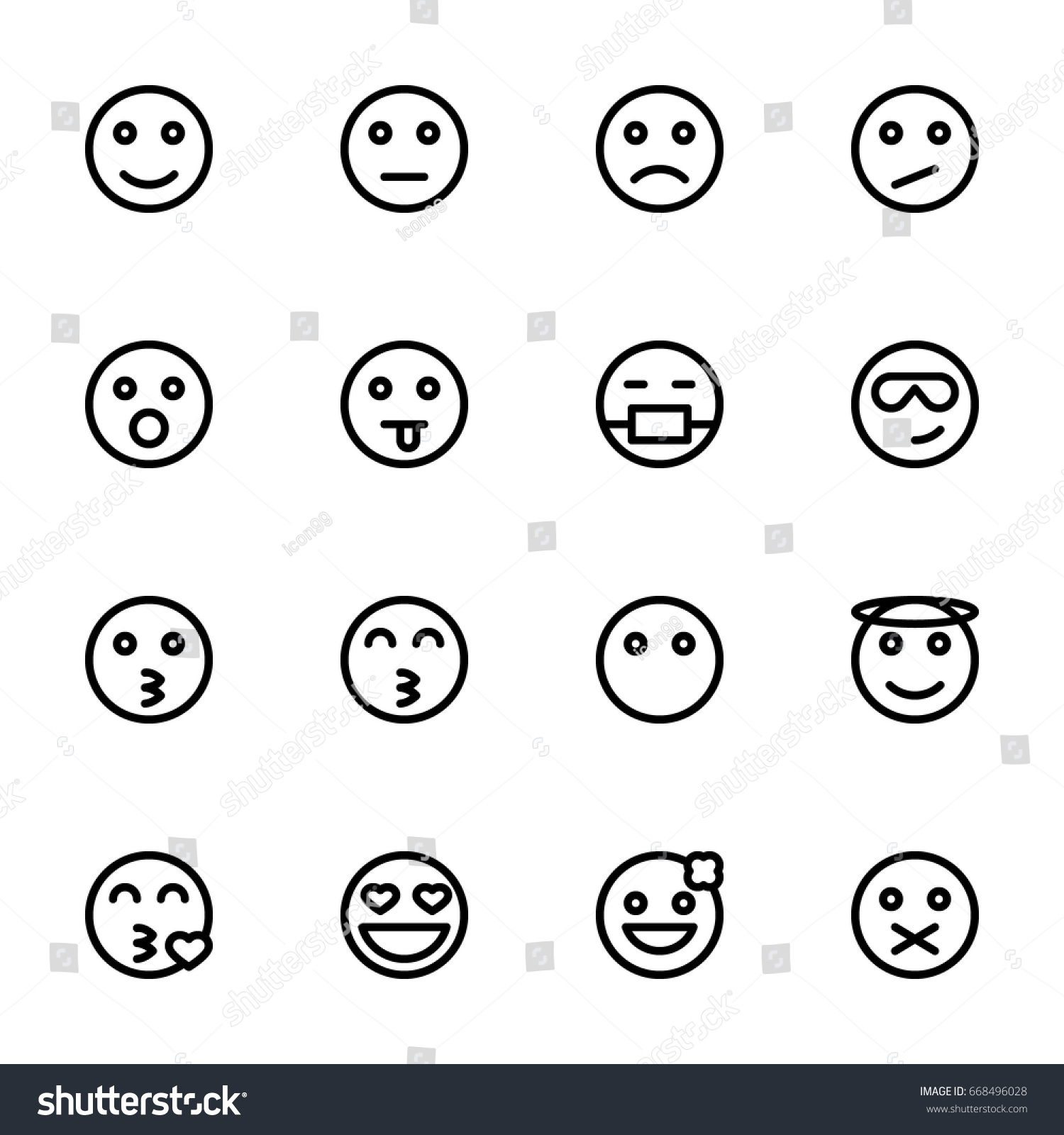 SVG of Emoticon icon set svg