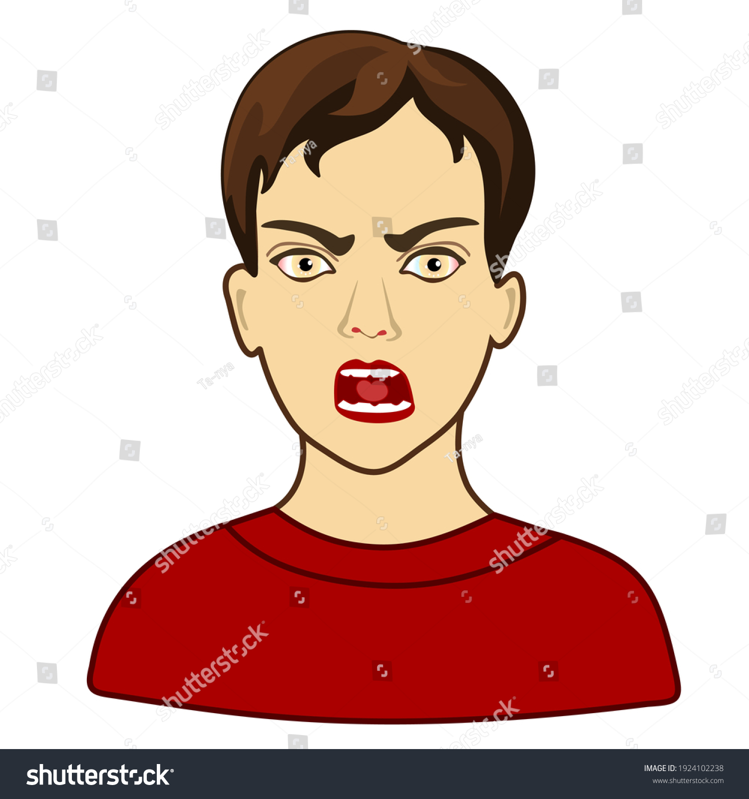 Emoticon Man Popped Out Eyes Funny Stock Vector (Royalty Free) 1924102238