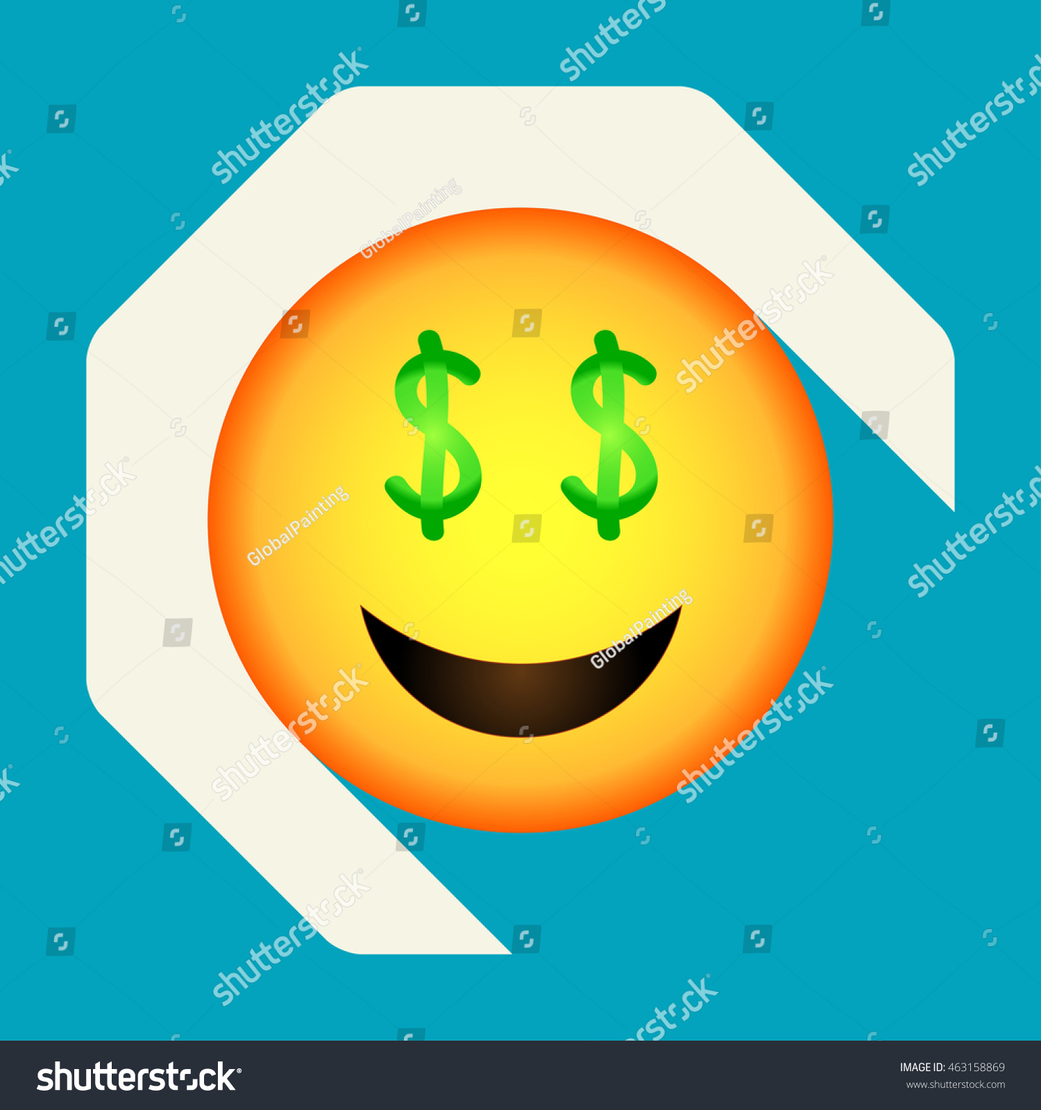 Download Emoticon Money Face Money Emoji Isolated Stock Vector ...