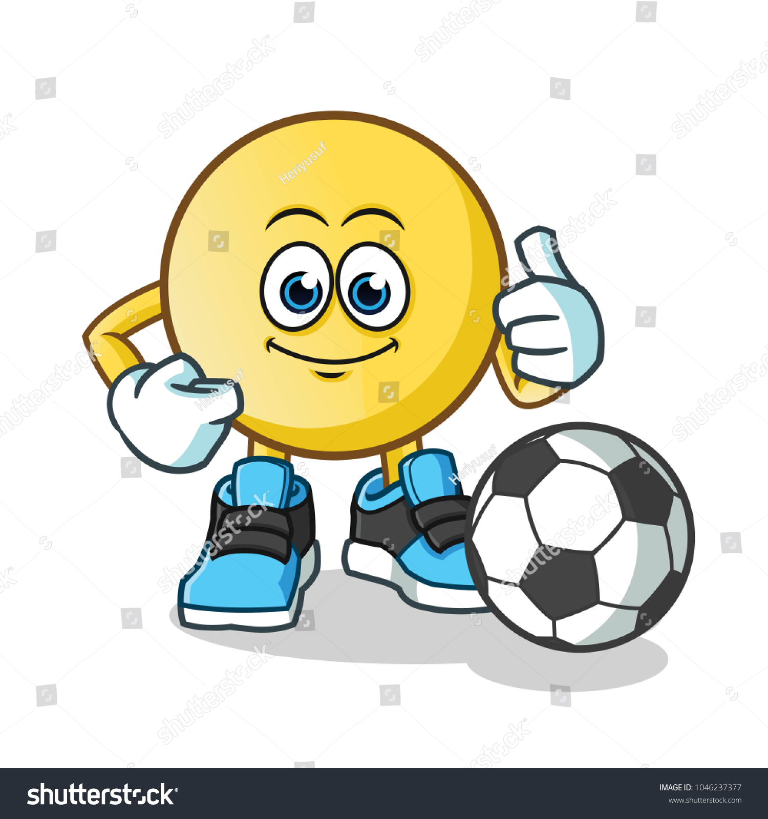 Emoticon Playing Football Mascot Vector Cartoon Stock Vector (Royalty ...