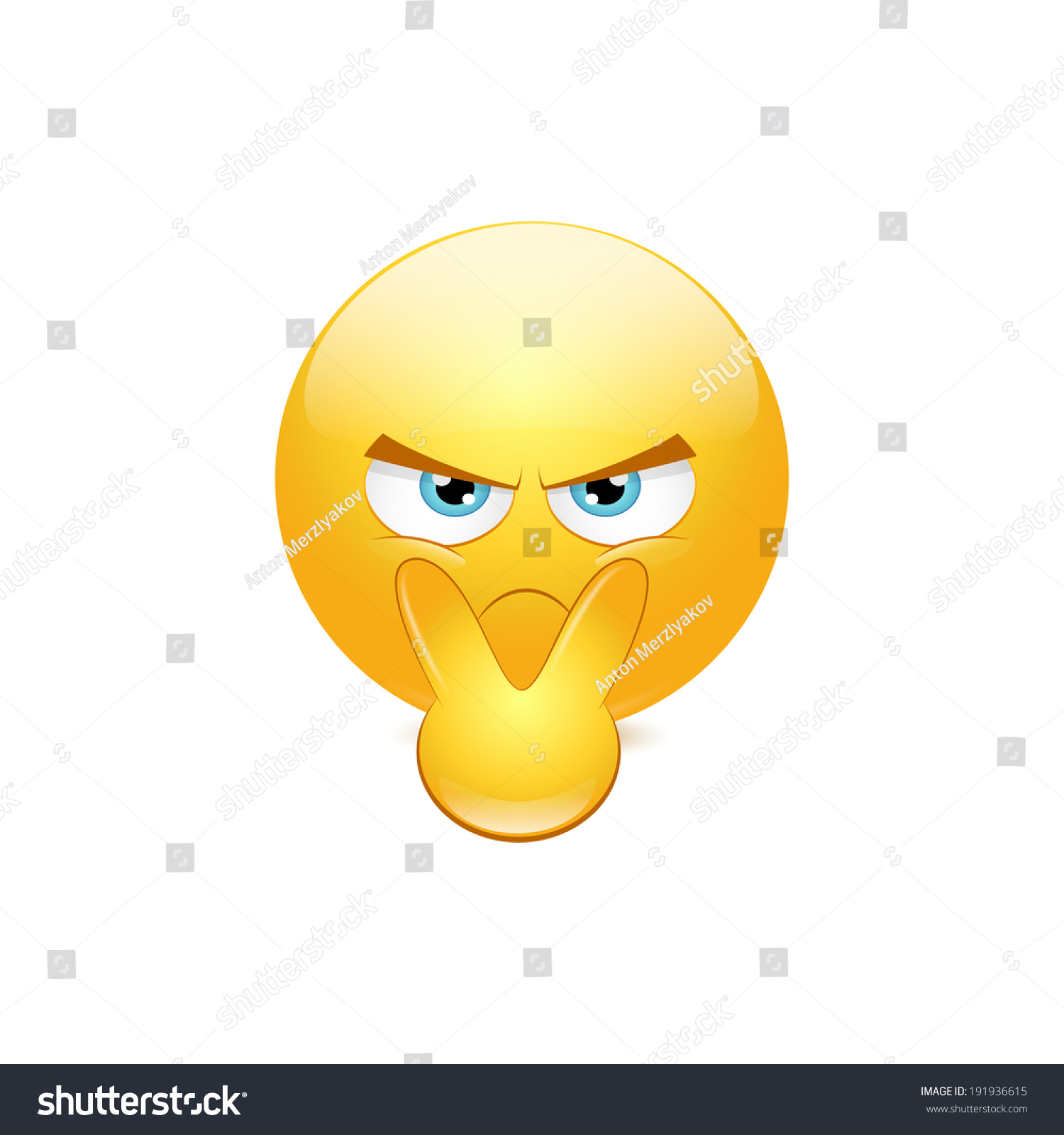 Emoticon Pointing To His Eyes On A White Background Stock Vector ...