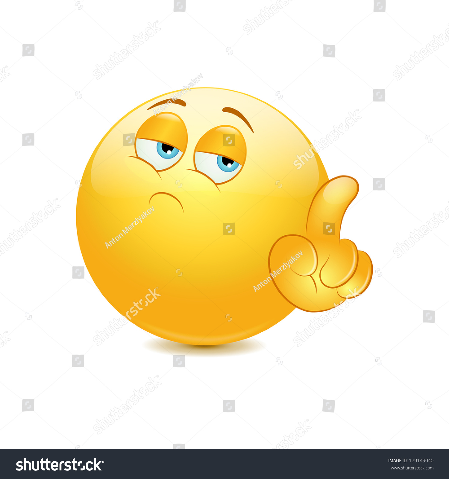 Emoticon Saying No With His Finger Stock Vector Illustration 179149040 ...