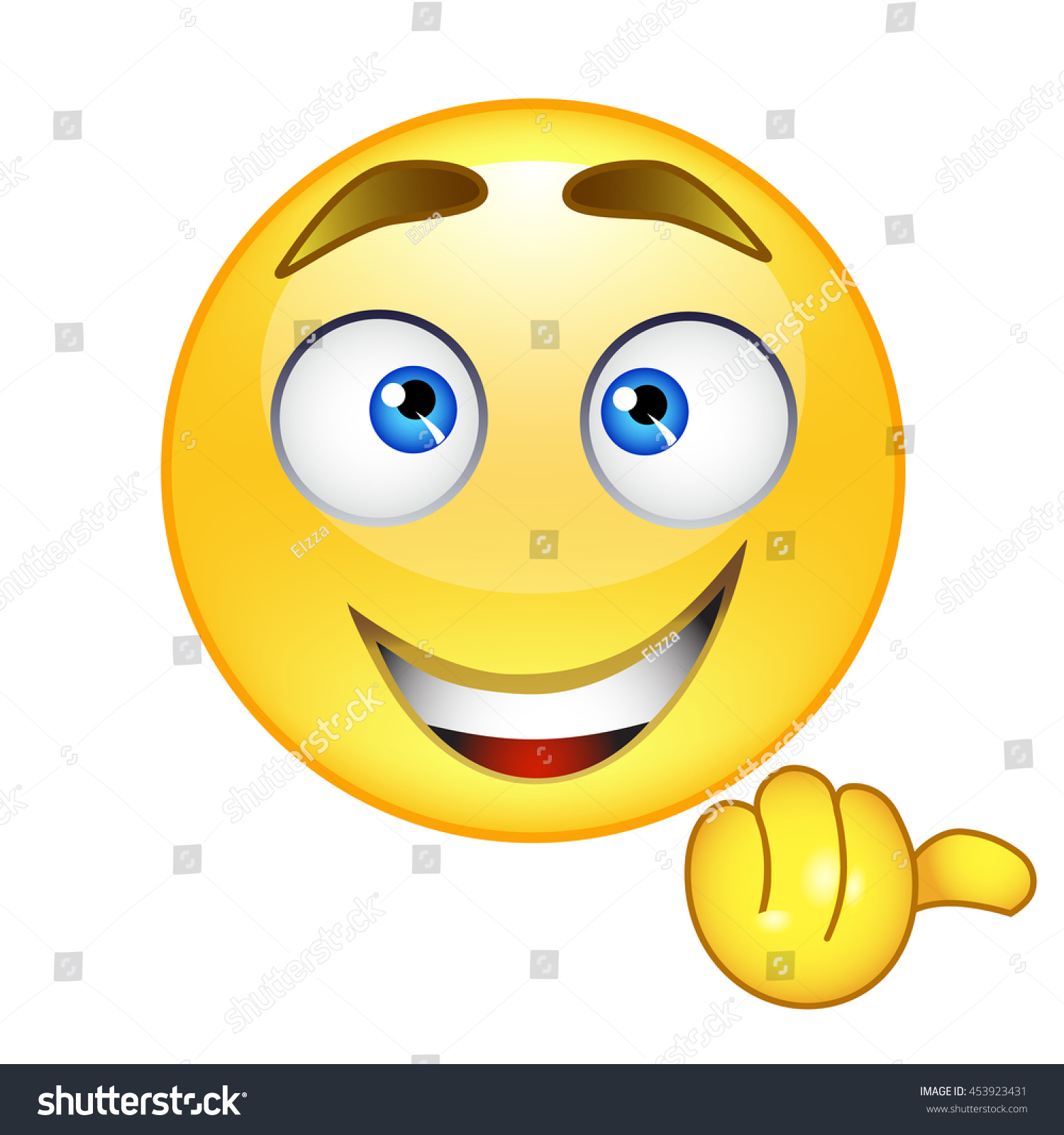 Emoticon Showing Thumb Up Stock Vector Illustration