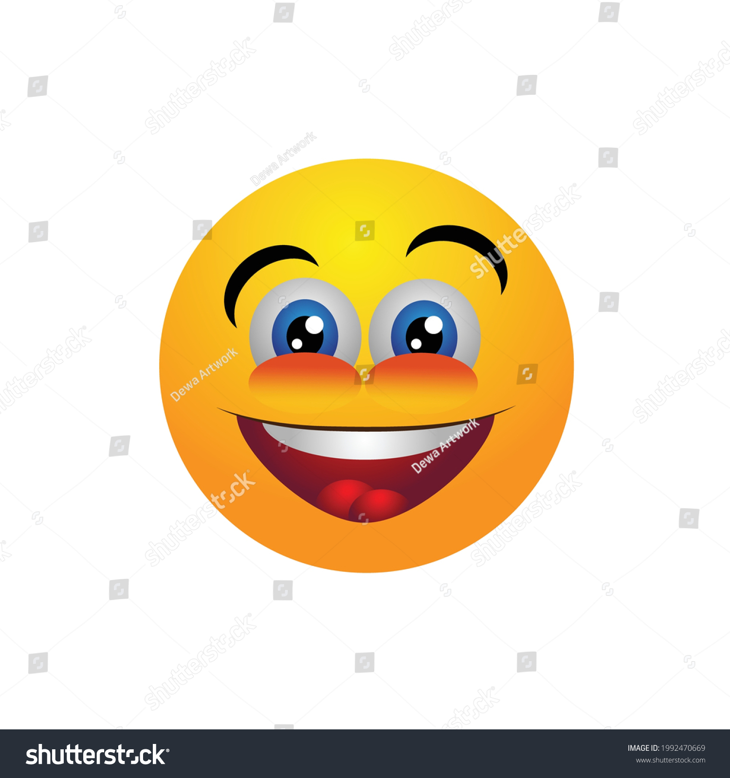 Emoticon Smiling Face Open Mouth Icon Stock Vector (Royalty Free ...