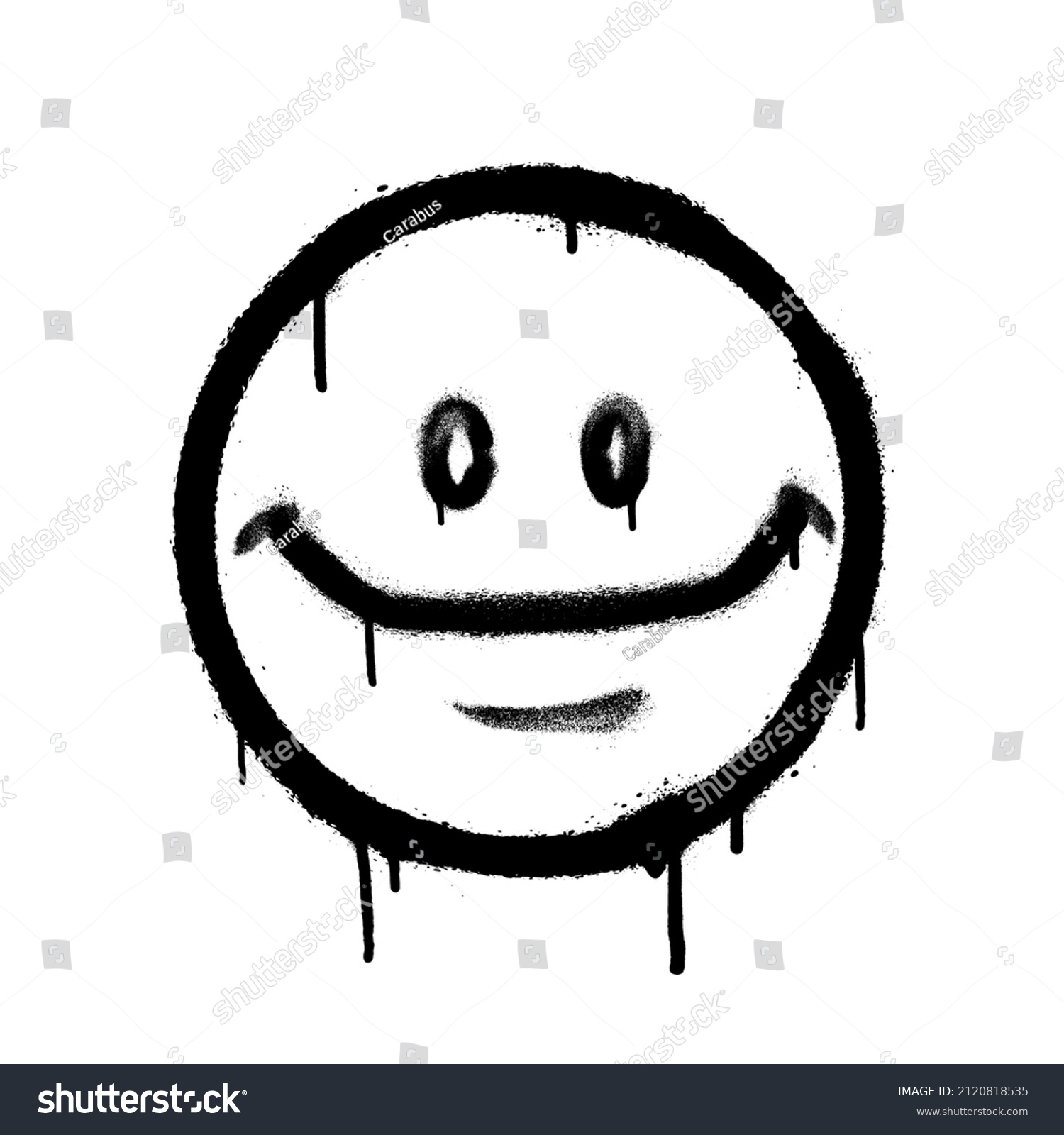 Emoticon Smiling Face Smudges Vector Illustration Stock Vector (Royalty ...