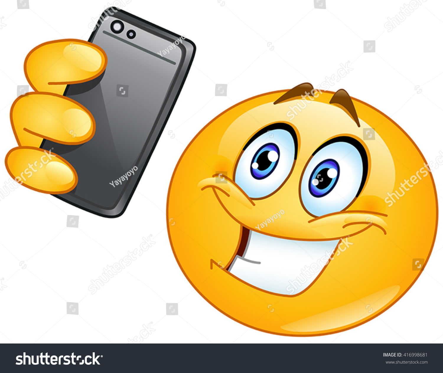 Emoticon Taking Selfie Stock Vector (Royalty Free) 416998681 | Shutterstock