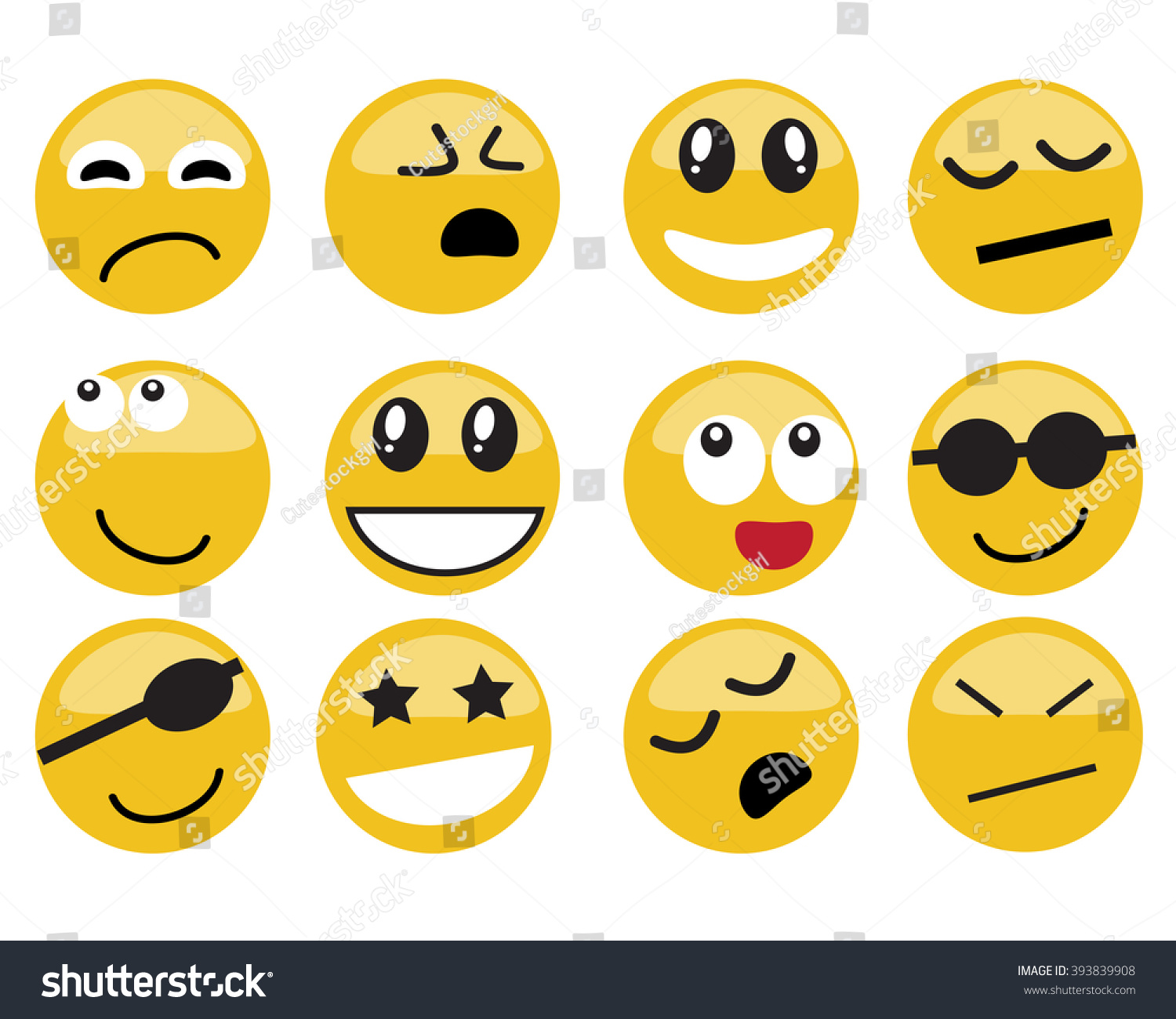Emoticon. Vector Style Smile Face Icons - 393839908 : Shutterstock