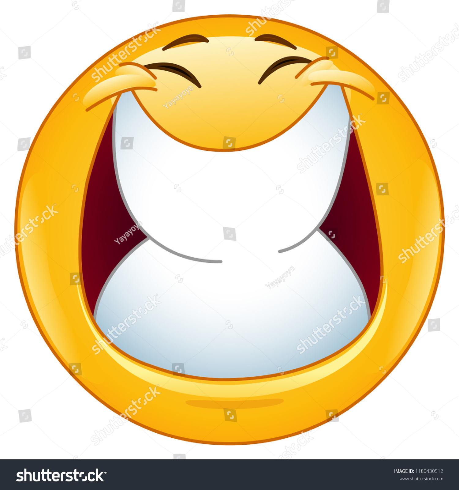 Emoticon Big Smile Closed Eyes Stock Vector Royalty Free