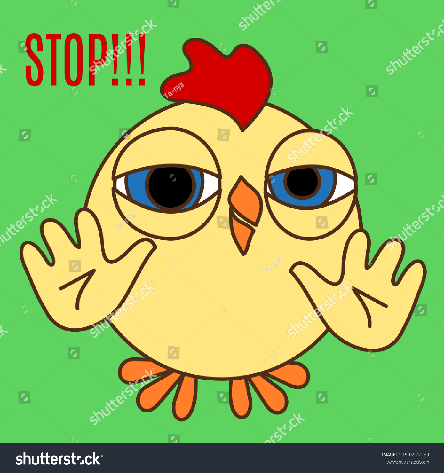 Emoticon Friendly Chicken Who Stands Shows