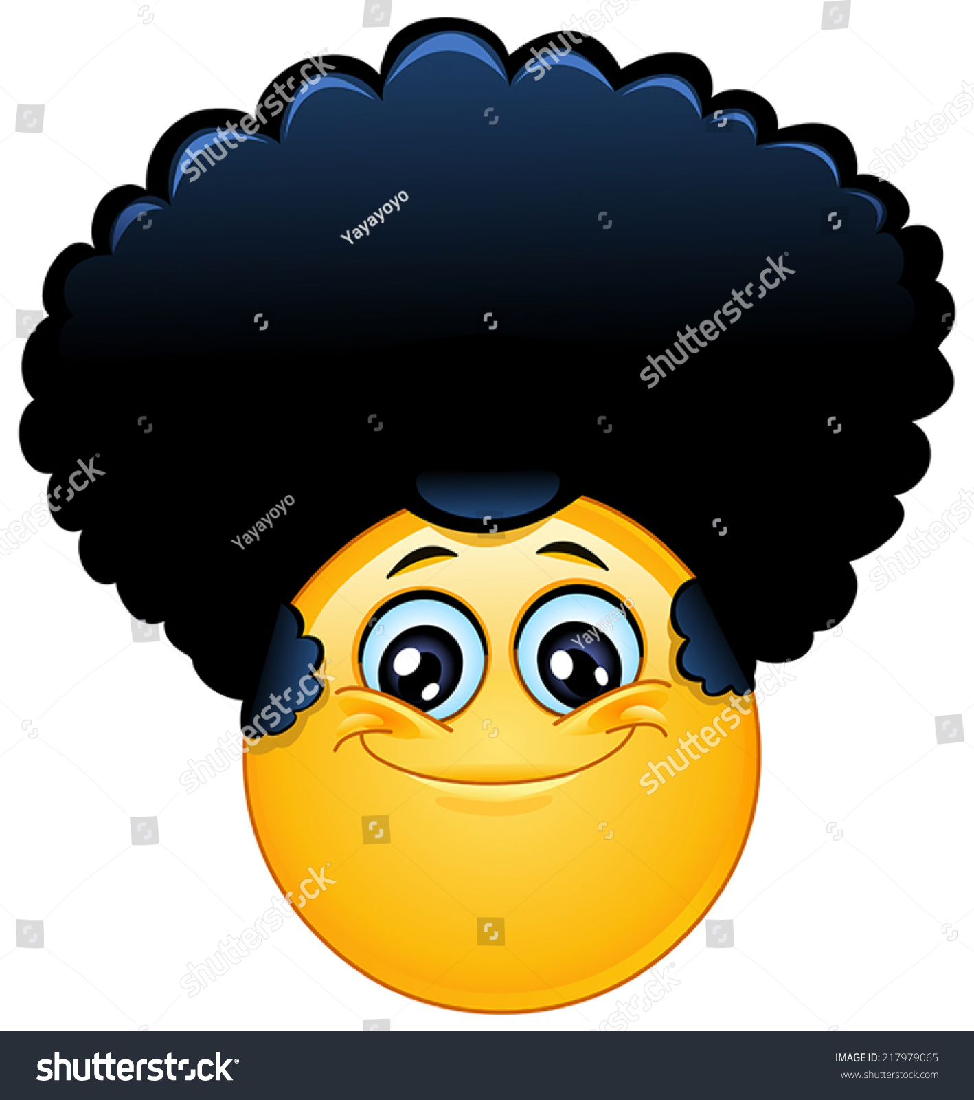 Emoticon Afro Hair Stock Vector 217979065 - Shutterstock